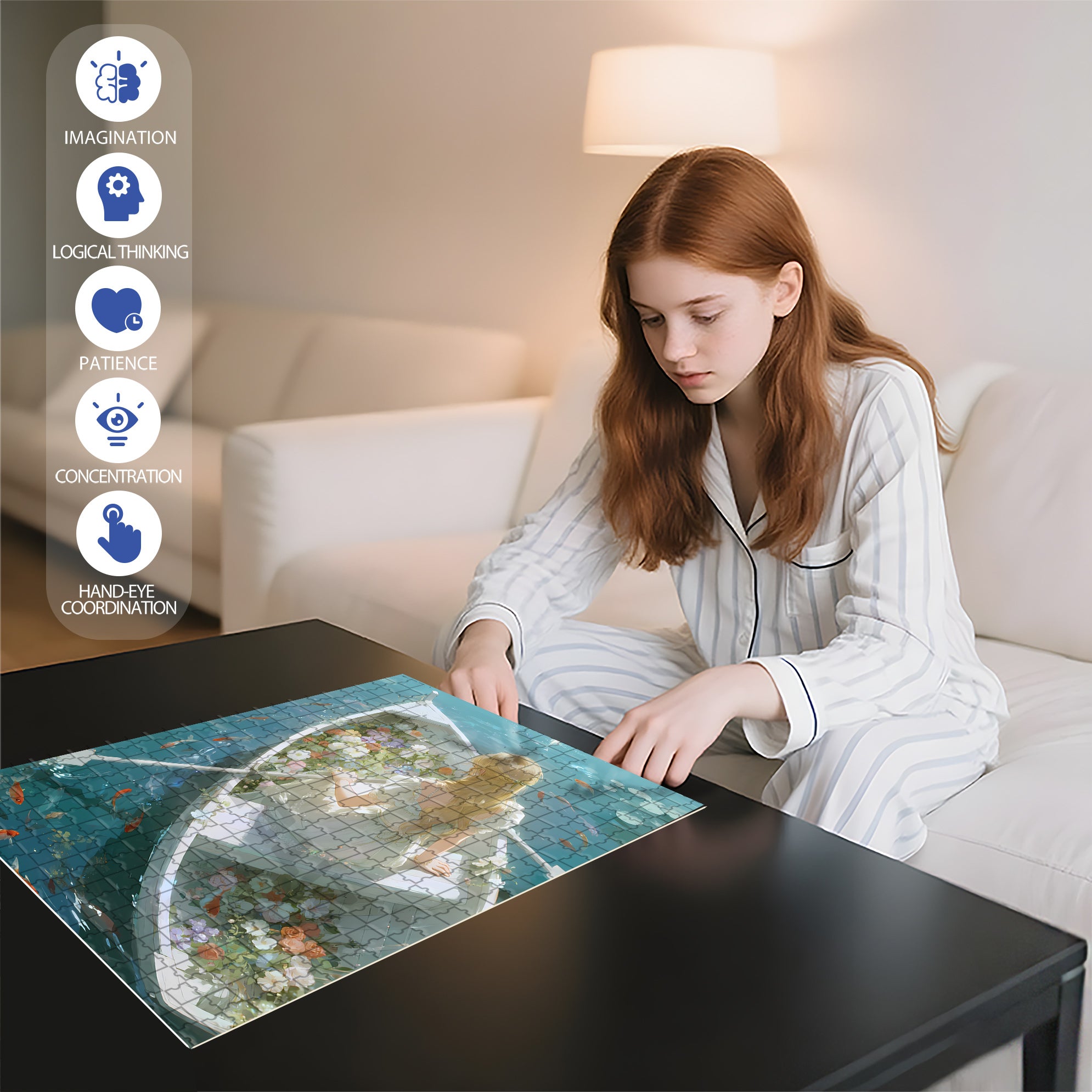 Boating 500pcs/1000pcs Jigsaw Puzzle, Scratch-Resistant, Interactive Family Game & Brain-Boosting DIY Decor, Perfect for Halloween, Christmas & New Year Gifts, Family Puzzle Game