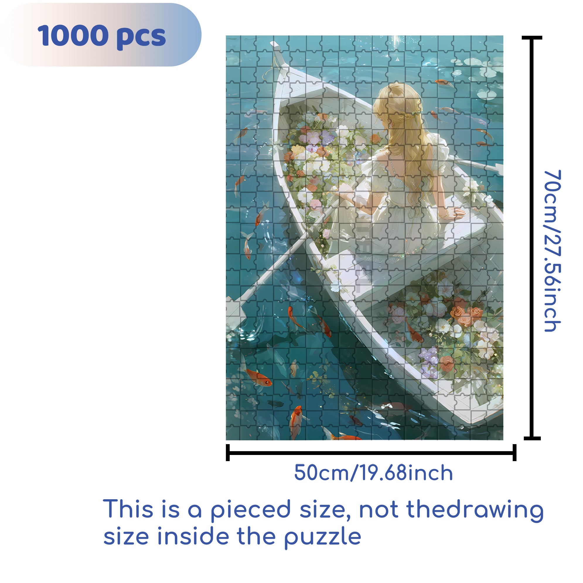 Boating 500pcs/1000pcs Jigsaw Puzzle, Scratch-Resistant, Interactive Family Game & Brain-Boosting DIY Decor, Perfect for Halloween, Christmas & New Year Gifts, Family Puzzle Game