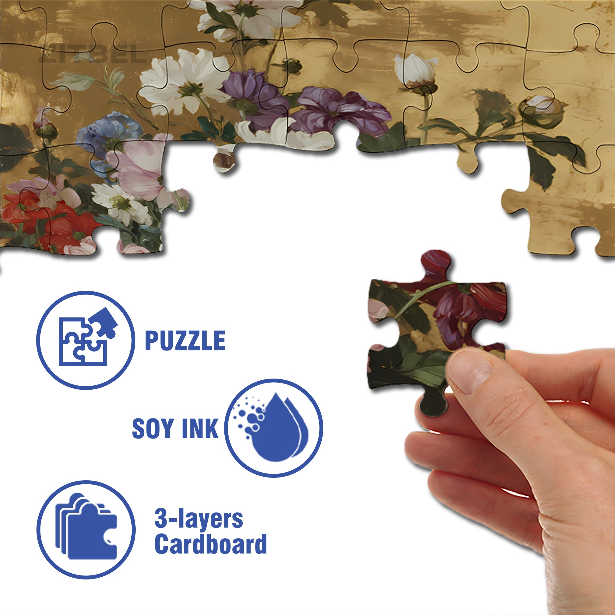 Chrysanthemum 500pcs/1000pcs Jigsaw Puzzle, Scratch-Resistant, Interactive Family Game & Brain-Boosting DIY Decor, Perfect for Halloween, Christmas & New Year Gifts, Family Puzzle Game