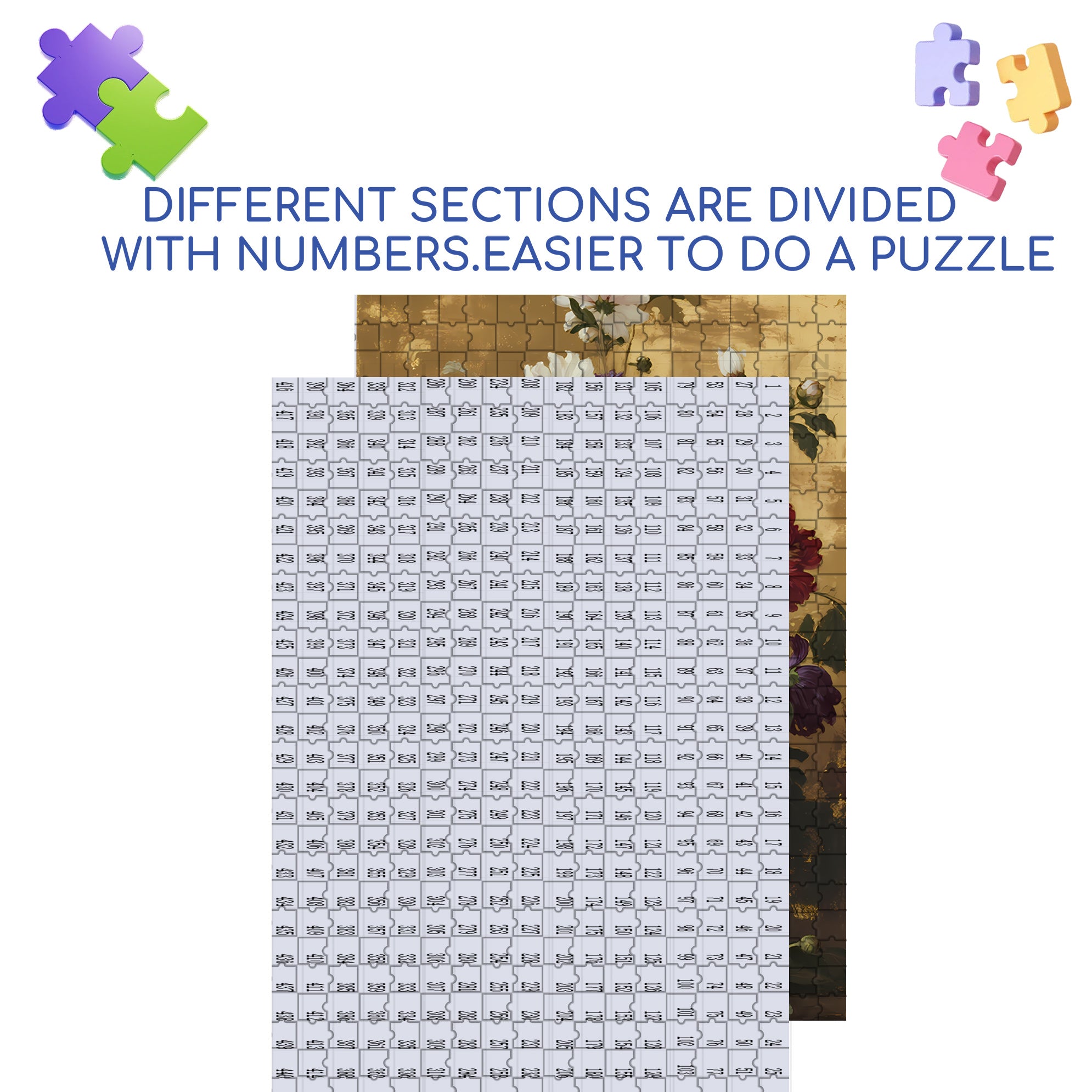 Chrysanthemum 500pcs/1000pcs Jigsaw Puzzle, Scratch-Resistant, Interactive Family Game & Brain-Boosting DIY Decor, Perfect for Halloween, Christmas & New Year Gifts, Family Puzzle Game