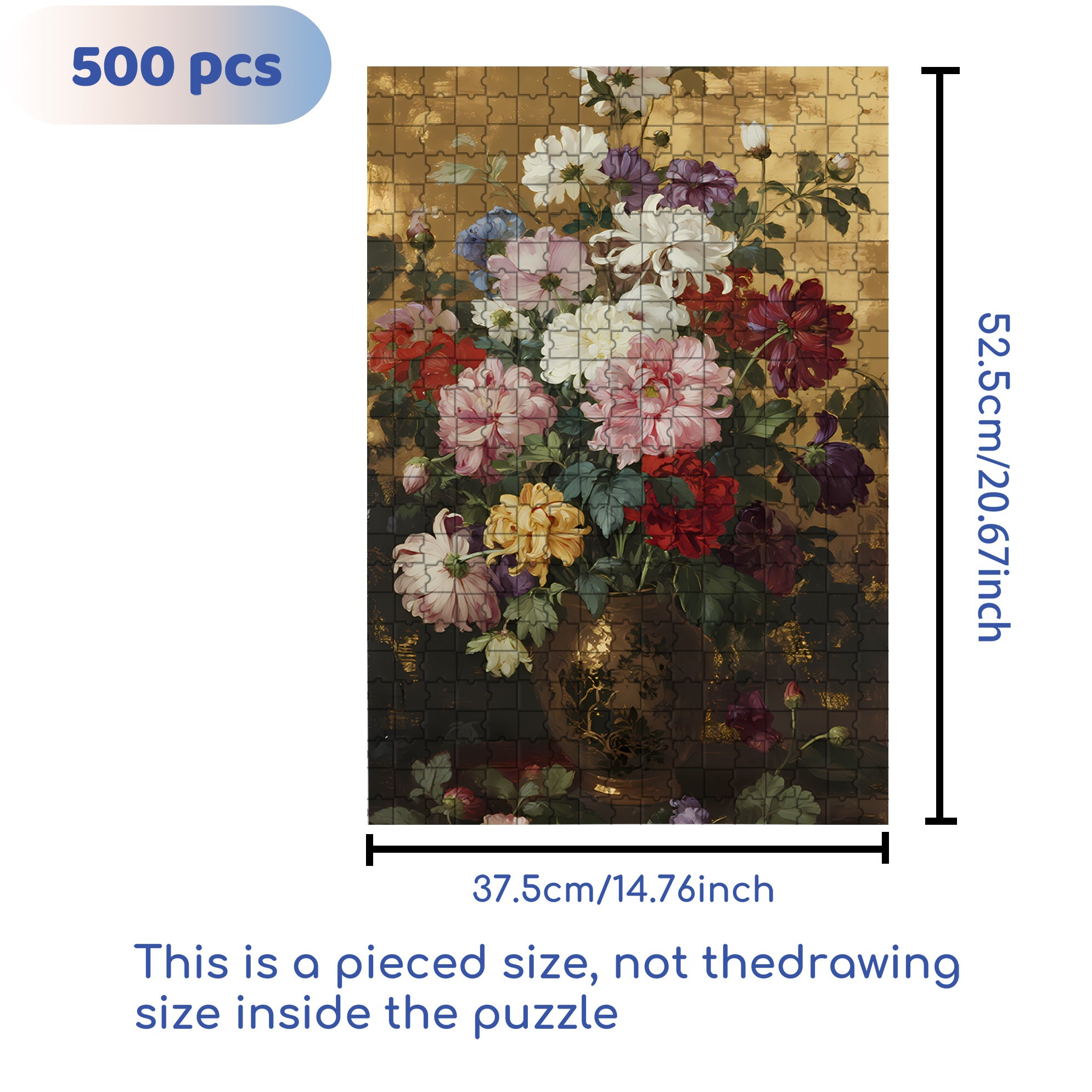 Chrysanthemum 500pcs/1000pcs Jigsaw Puzzle, Scratch-Resistant, Interactive Family Game & Brain-Boosting DIY Decor, Perfect for Halloween, Christmas & New Year Gifts, Family Puzzle Game