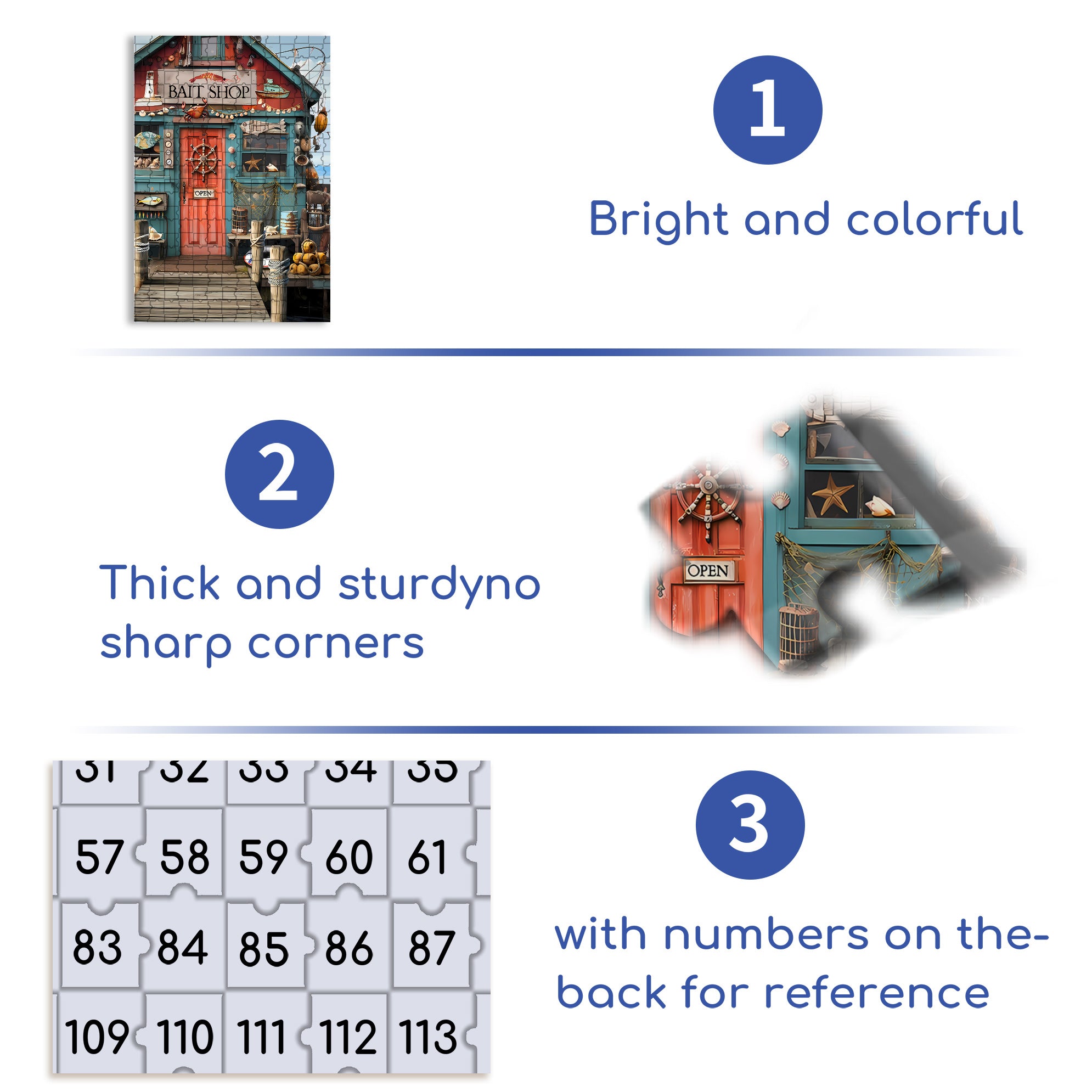 Coastal Bait Shop 500pcs/1000pcs Jigsaw Puzzle, Scratch-Resistant, Interactive Family Game & Brain-Boosting DIY Decor, Perfect for Halloween, Christmas & New Year Gifts, Family Puzzle Game