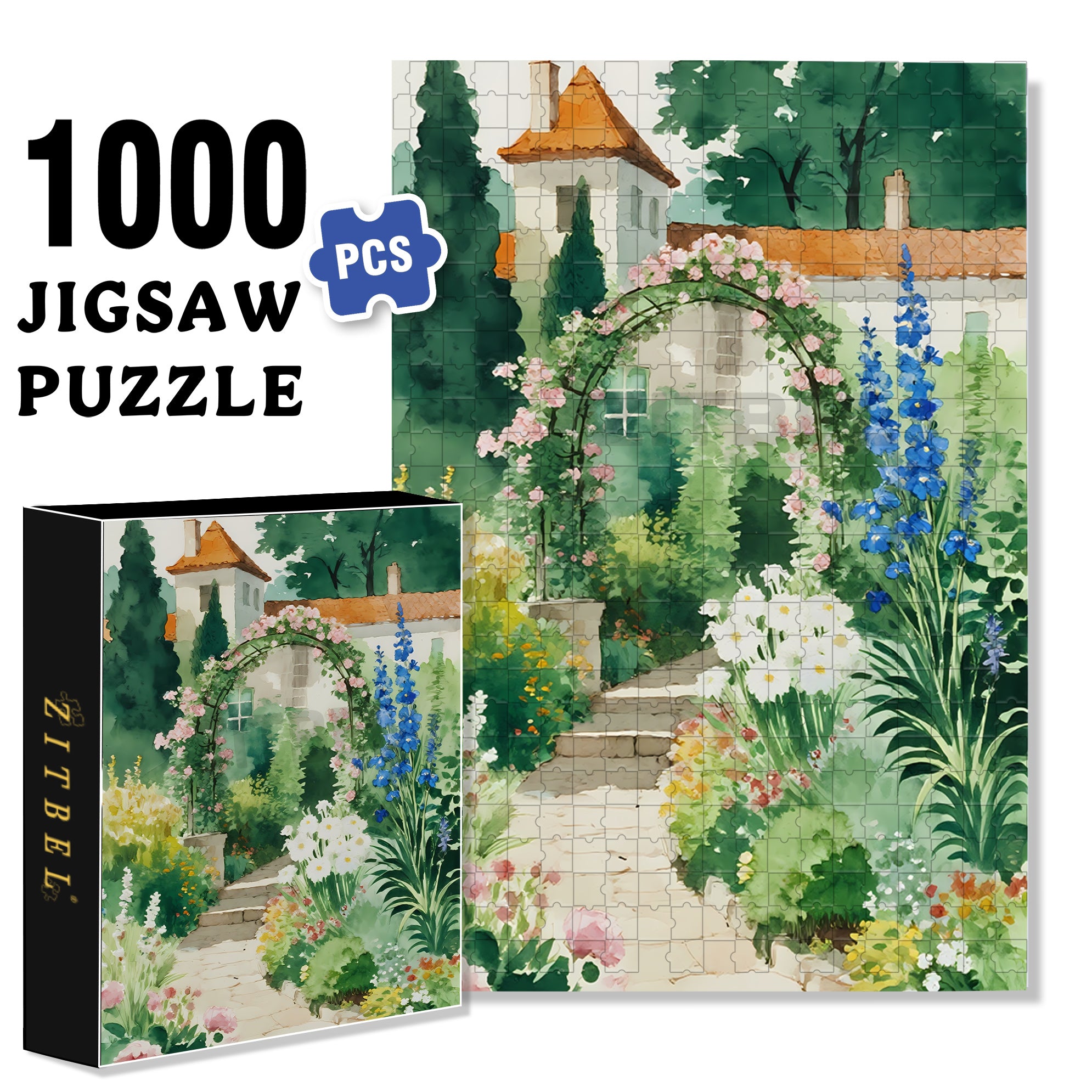 Colorful Flowers 500pcs/1000pcs Jigsaw Puzzle, Scratch-Resistant, Interactive Family Game & Brain-Boosting DIY Decor, Perfect for Halloween, Christmas & New Year Gifts, Family Puzzle Game
