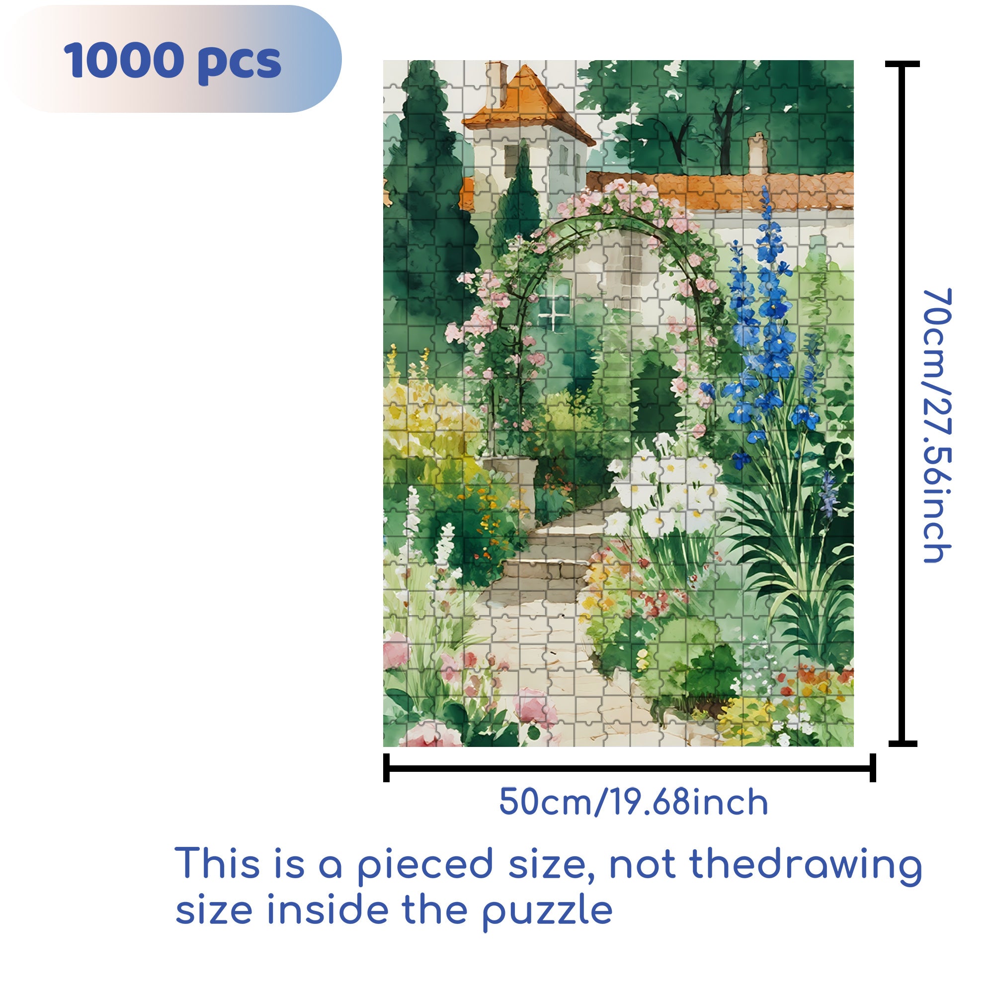 Colorful Flowers 500pcs/1000pcs Jigsaw Puzzle, Scratch-Resistant, Interactive Family Game & Brain-Boosting DIY Decor, Perfect for Halloween, Christmas & New Year Gifts, Family Puzzle Game