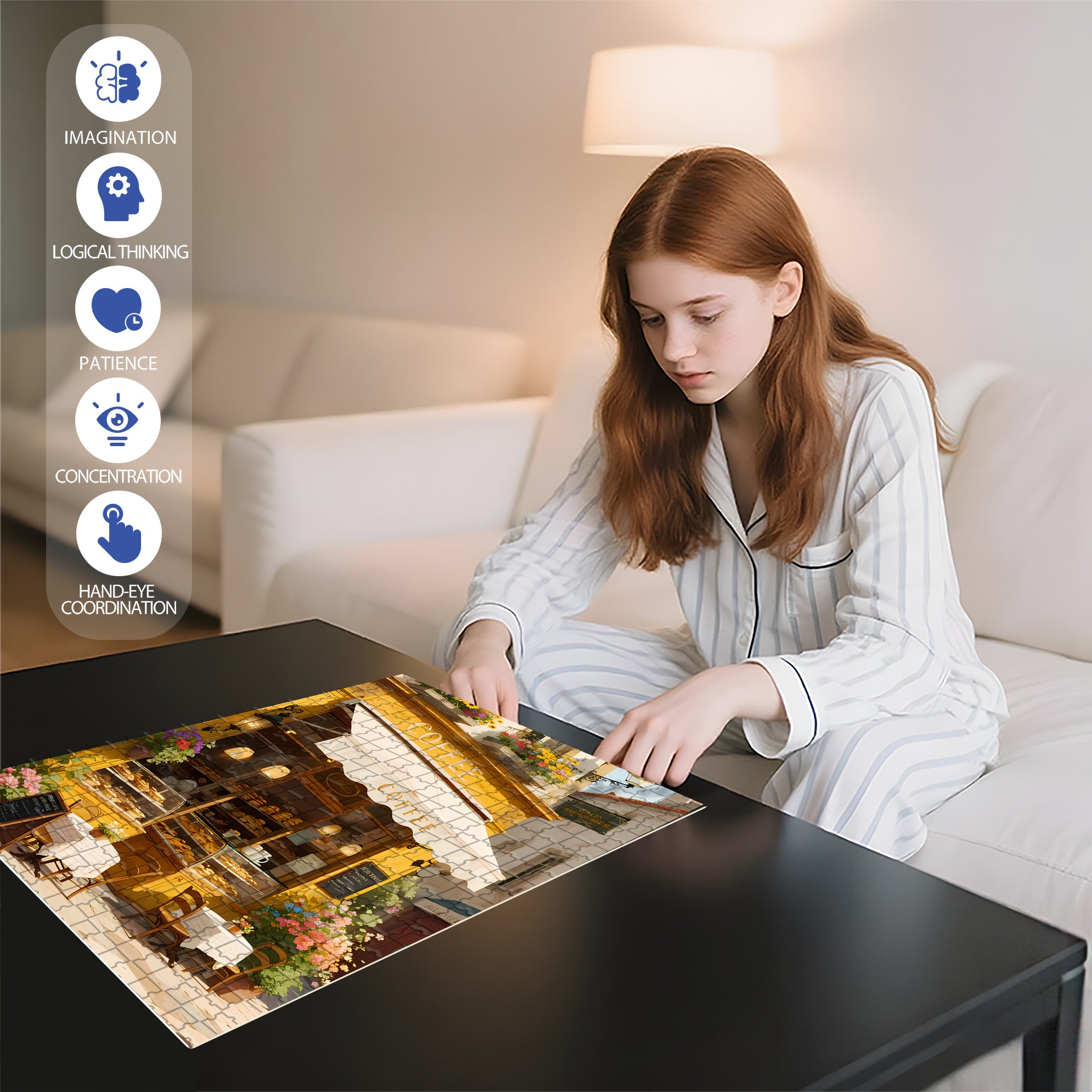 Corner Bakery 500pcs/1000pcs Jigsaw Puzzle, Scratch-Resistant, Interactive Family Game & Brain-Boosting DIY Decor, Perfect for Halloween, Christmas & New Year Gifts, Family Puzzle Game