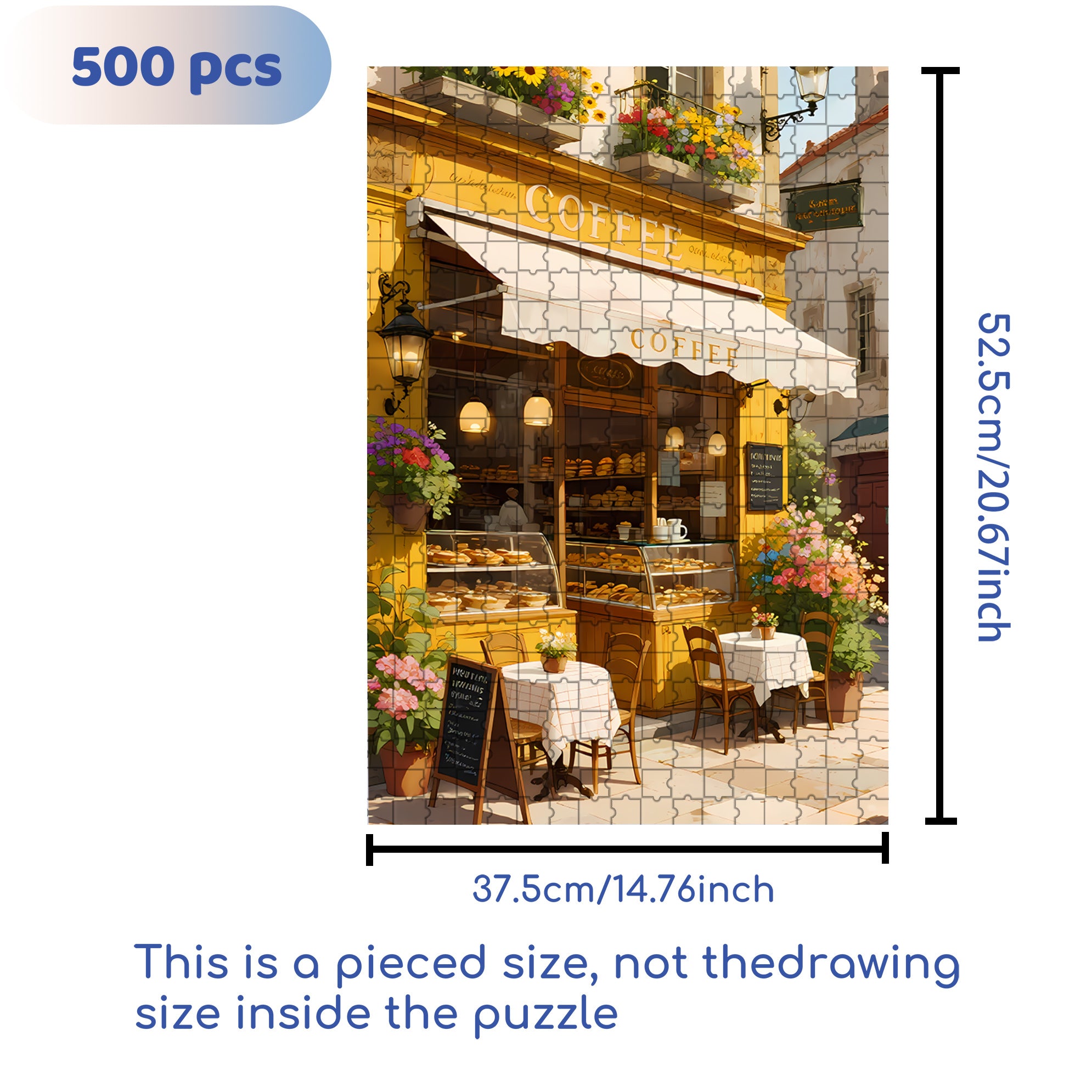 Corner Bakery 500pcs/1000pcs Jigsaw Puzzle, Scratch-Resistant, Interactive Family Game & Brain-Boosting DIY Decor, Perfect for Halloween, Christmas & New Year Gifts, Family Puzzle Game