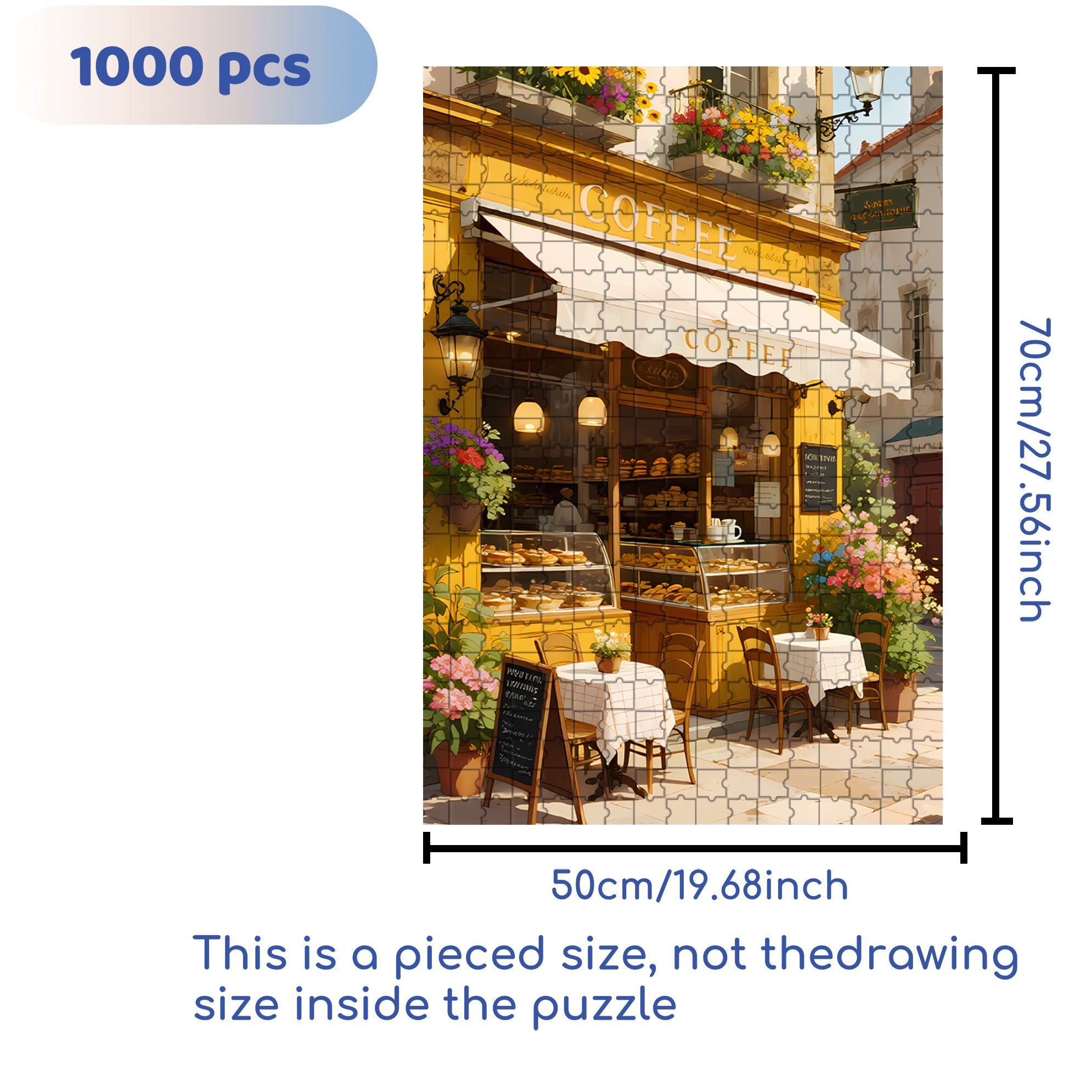 Corner Bakery 500pcs/1000pcs Jigsaw Puzzle, Scratch-Resistant, Interactive Family Game & Brain-Boosting DIY Decor, Perfect for Halloween, Christmas & New Year Gifts, Family Puzzle Game
