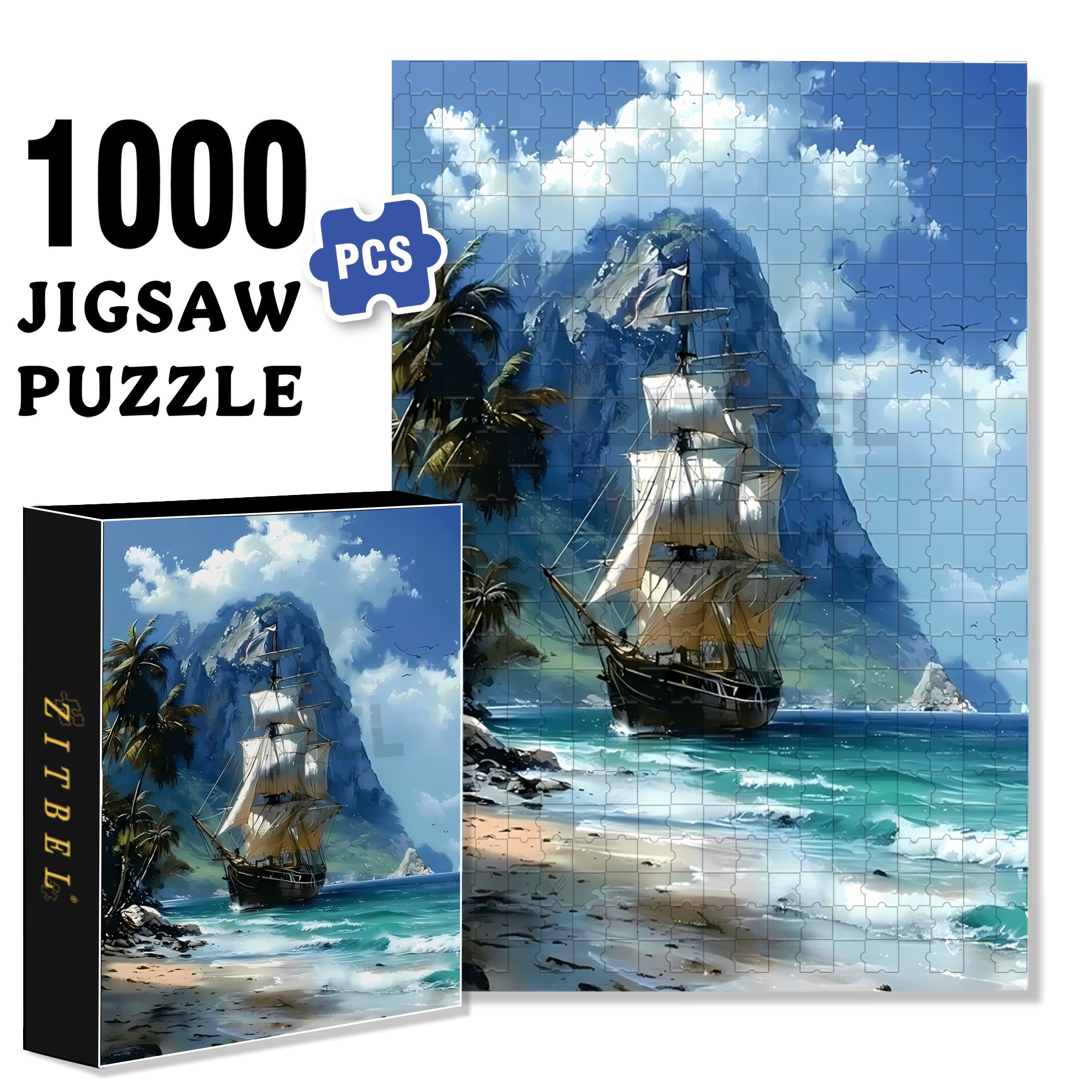 Counted Cross 500pcs/1000pcs Jigsaw Puzzle, Scratch-Resistant, Interactive Family Game & Brain-Boosting DIY Decor, Perfect for Halloween, Christmas & New Year Gifts, Family Puzzle Game