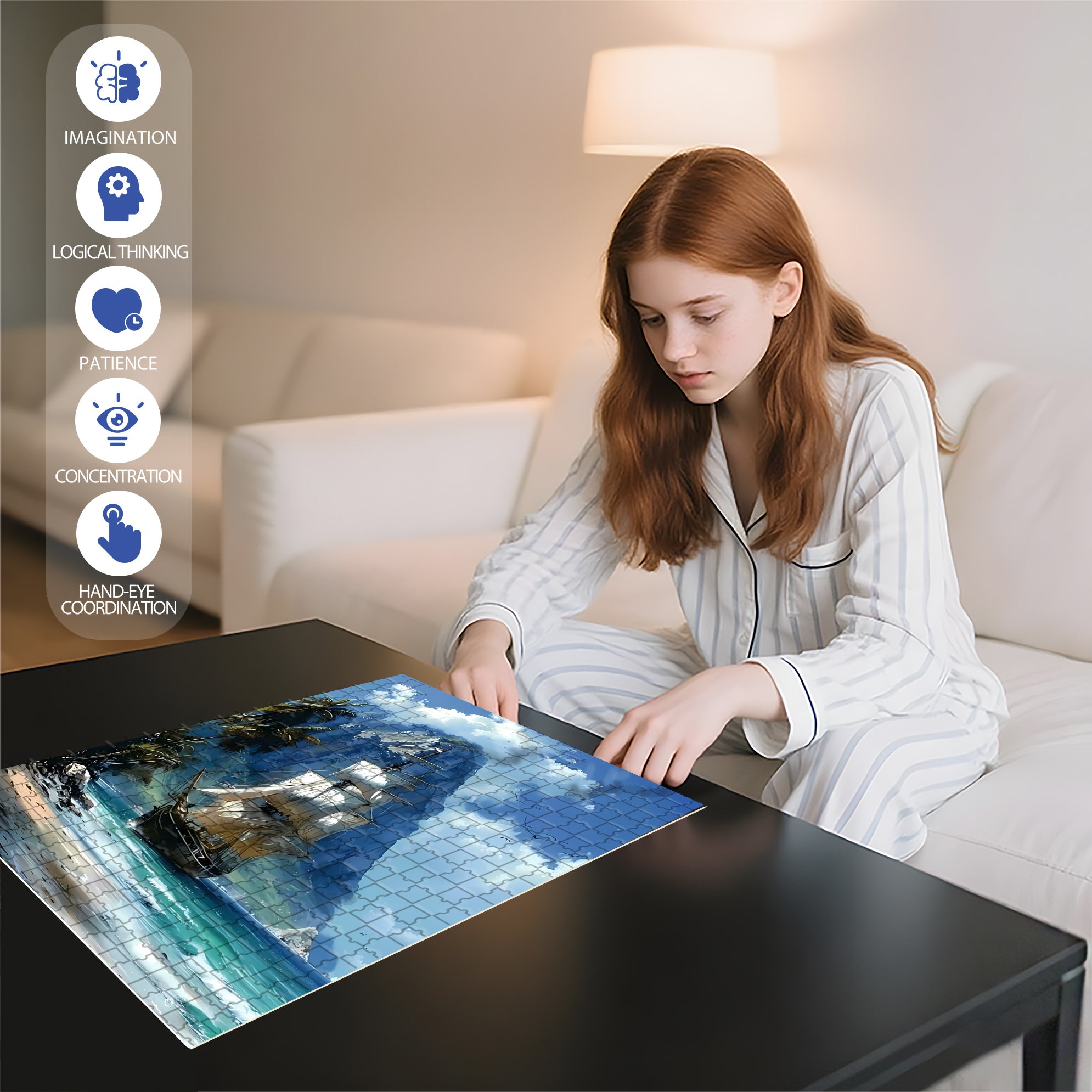 Counted Cross 500pcs/1000pcs Jigsaw Puzzle, Scratch-Resistant, Interactive Family Game & Brain-Boosting DIY Decor, Perfect for Halloween, Christmas & New Year Gifts, Family Puzzle Game