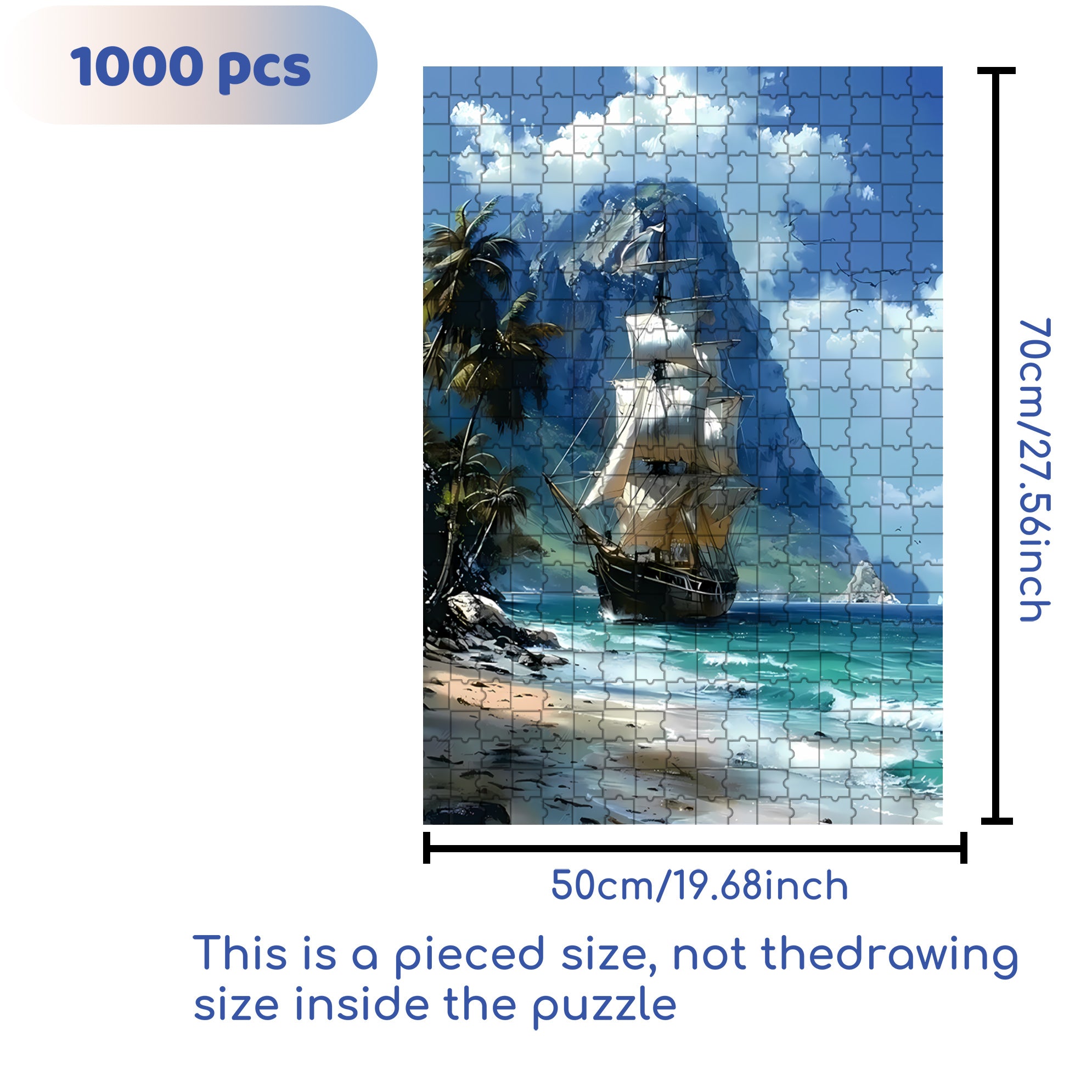 Counted Cross 500pcs/1000pcs Jigsaw Puzzle, Scratch-Resistant, Interactive Family Game & Brain-Boosting DIY Decor, Perfect for Halloween, Christmas & New Year Gifts, Family Puzzle Game