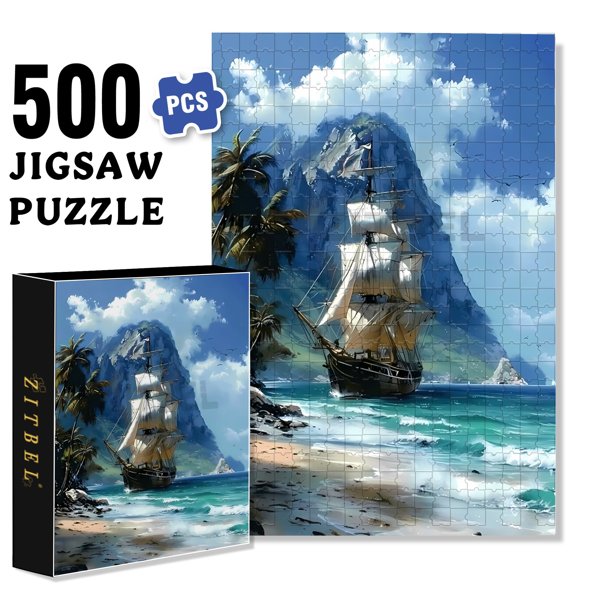 Counted Cross 500pcs/1000pcs Jigsaw Puzzle, Scratch-Resistant, Interactive Family Game & Brain-Boosting DIY Decor, Perfect for Halloween, Christmas & New Year Gifts, Family Puzzle Game