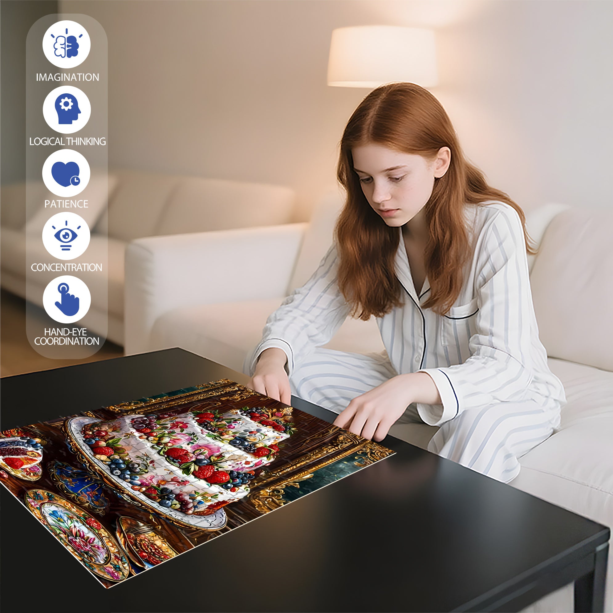 Cream Cake 500pcs/1000pcs Jigsaw Puzzle, Scratch-Resistant, Interactive Family Game & Brain-Boosting DIY Decor, Perfect for Halloween, Christmas & New Year Gifts, Family Puzzle Game