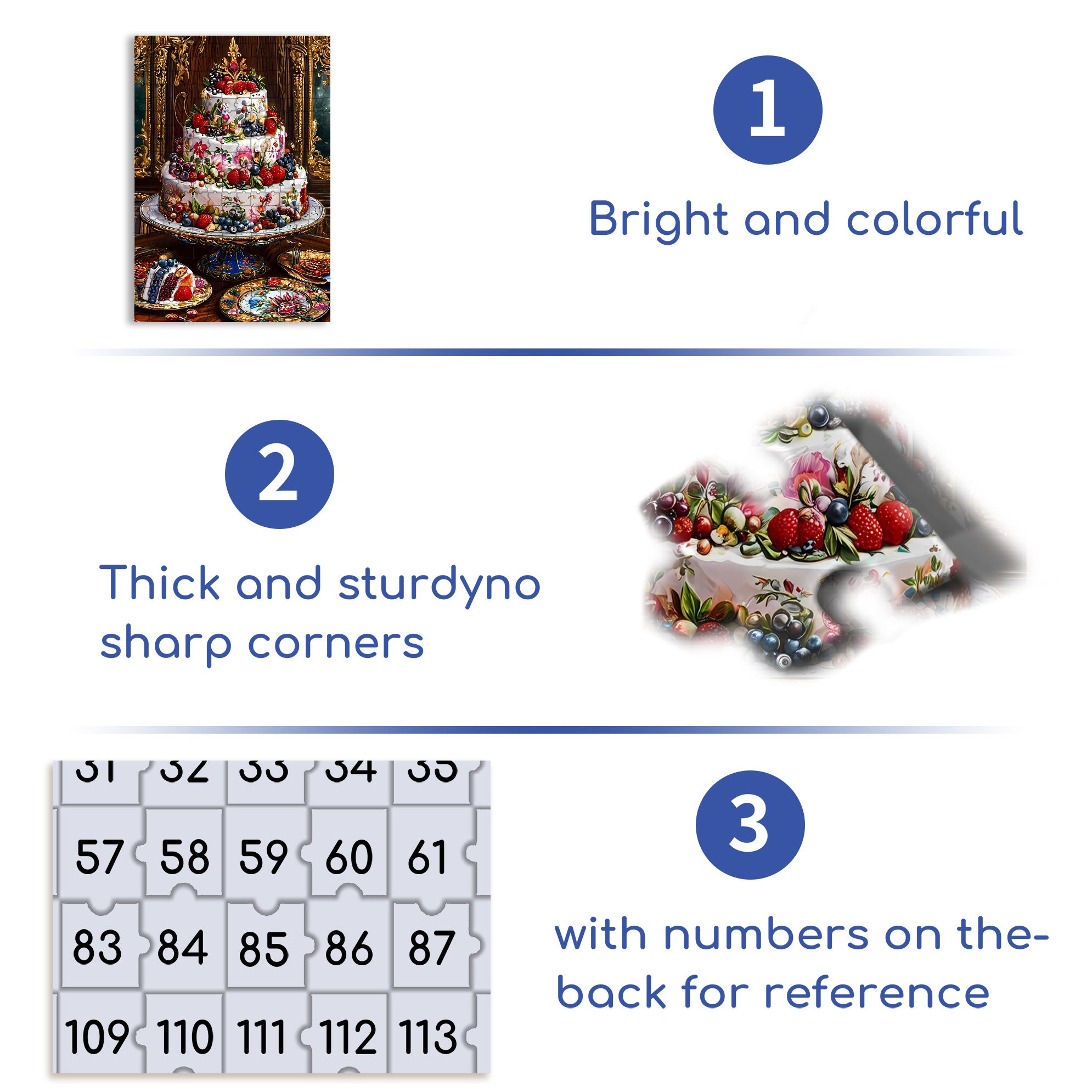 Cream Cake 500pcs/1000pcs Jigsaw Puzzle, Scratch-Resistant, Interactive Family Game & Brain-Boosting DIY Decor, Perfect for Halloween, Christmas & New Year Gifts, Family Puzzle Game