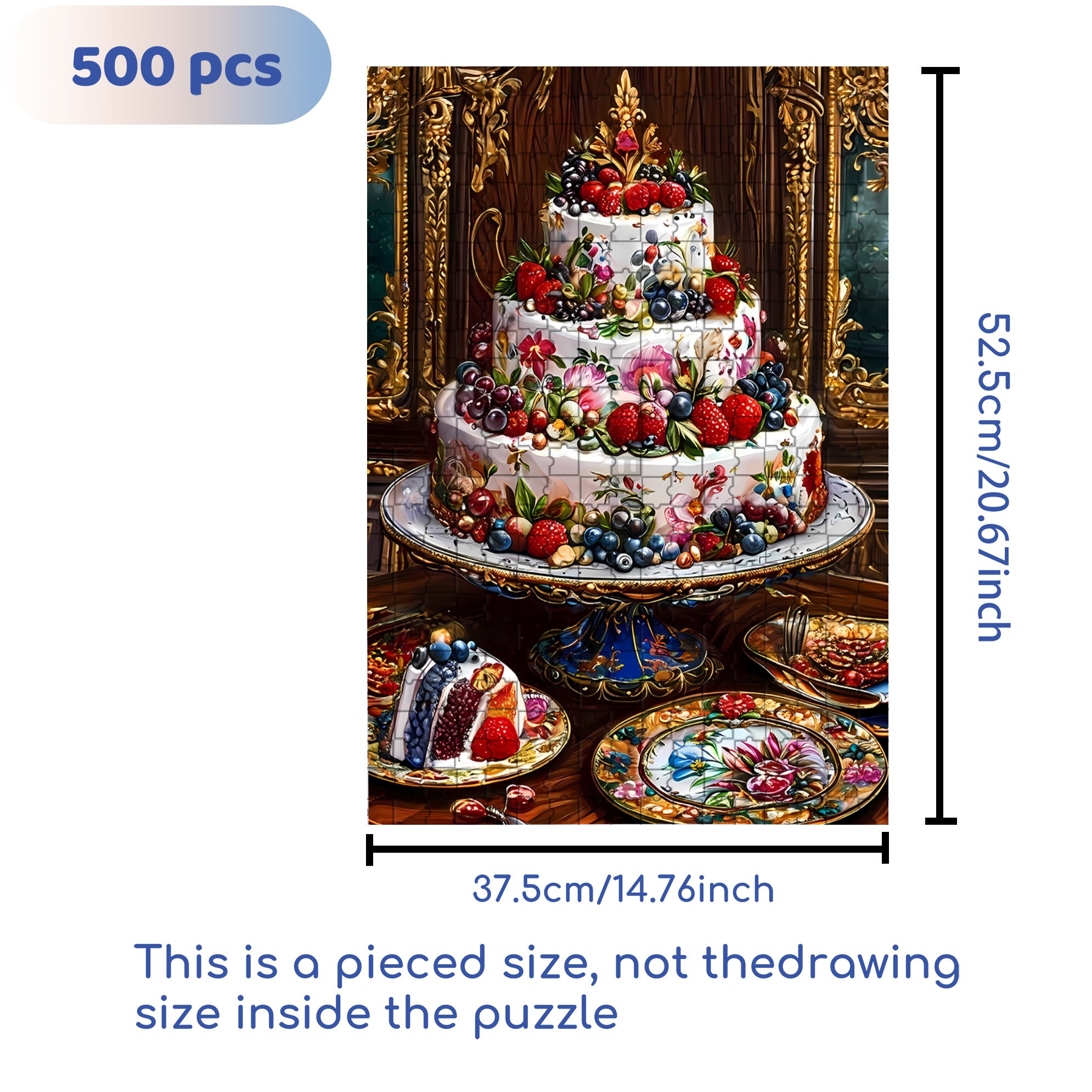 Cream Cake 500pcs/1000pcs Jigsaw Puzzle, Scratch-Resistant, Interactive Family Game & Brain-Boosting DIY Decor, Perfect for Halloween, Christmas & New Year Gifts, Family Puzzle Game