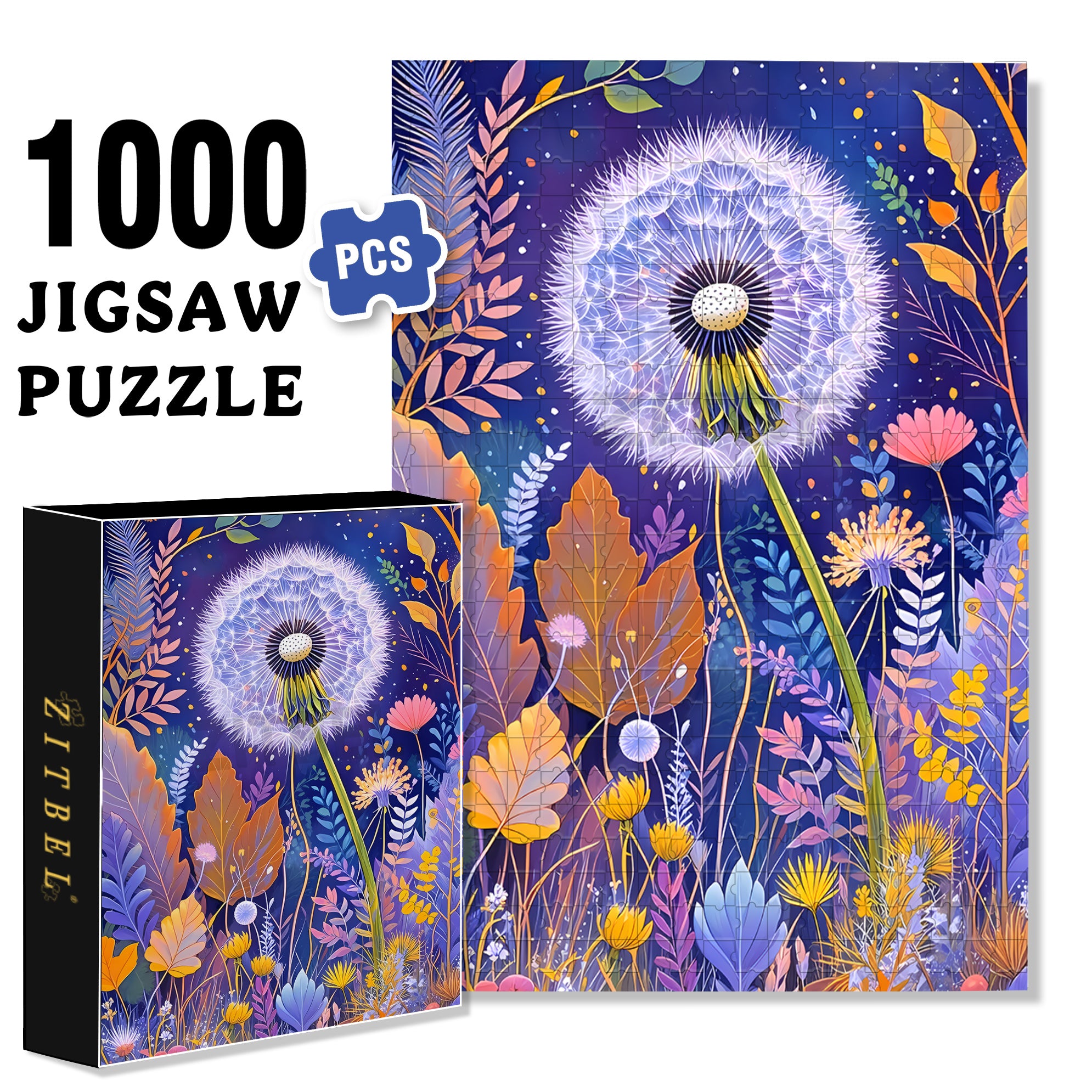 Dandelion's Promise 500pcs/1000pcs Jigsaw Puzzle, Scratch-Resistant, Interactive Family Game & Brain-Boosting DIY Decor, Perfect for Halloween, Christmas & New Year Gifts, Family Puzzle Game