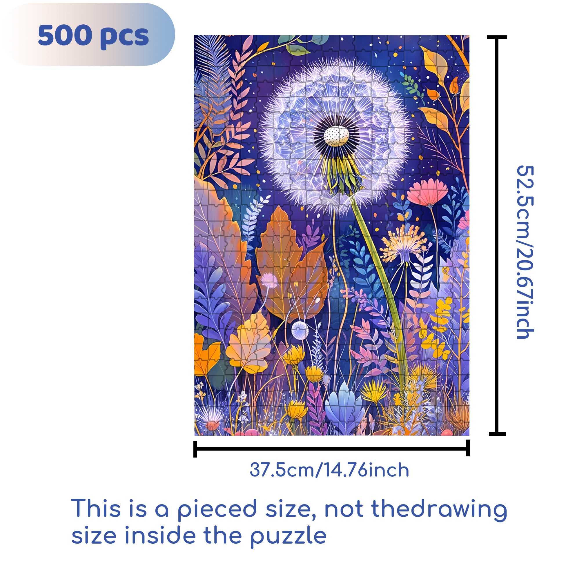 Dandelion's Promise 500pcs/1000pcs Jigsaw Puzzle, Scratch-Resistant, Interactive Family Game & Brain-Boosting DIY Decor, Perfect for Halloween, Christmas & New Year Gifts, Family Puzzle Game