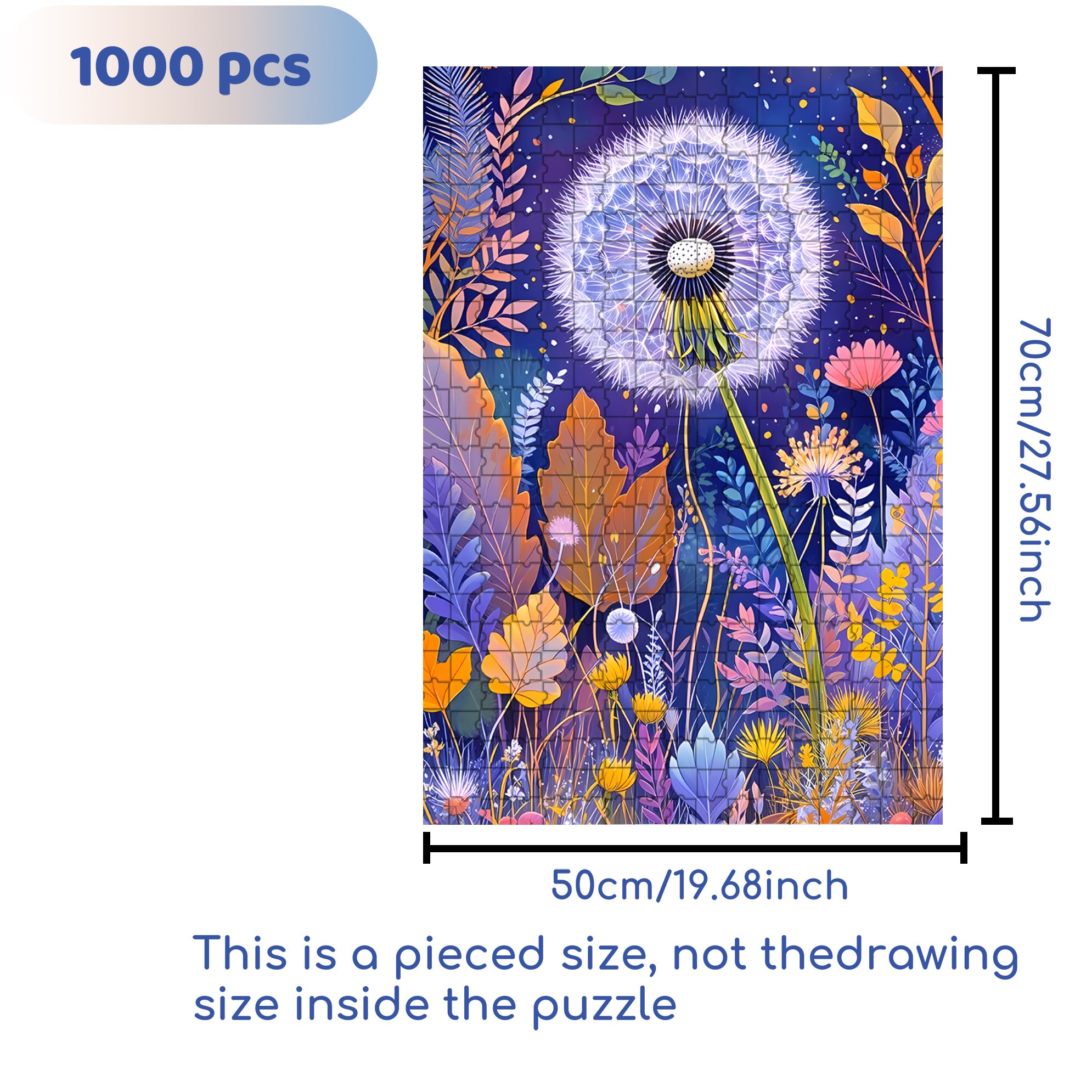 Dandelion's Promise 500pcs/1000pcs Jigsaw Puzzle, Scratch-Resistant, Interactive Family Game & Brain-Boosting DIY Decor, Perfect for Halloween, Christmas & New Year Gifts, Family Puzzle Game