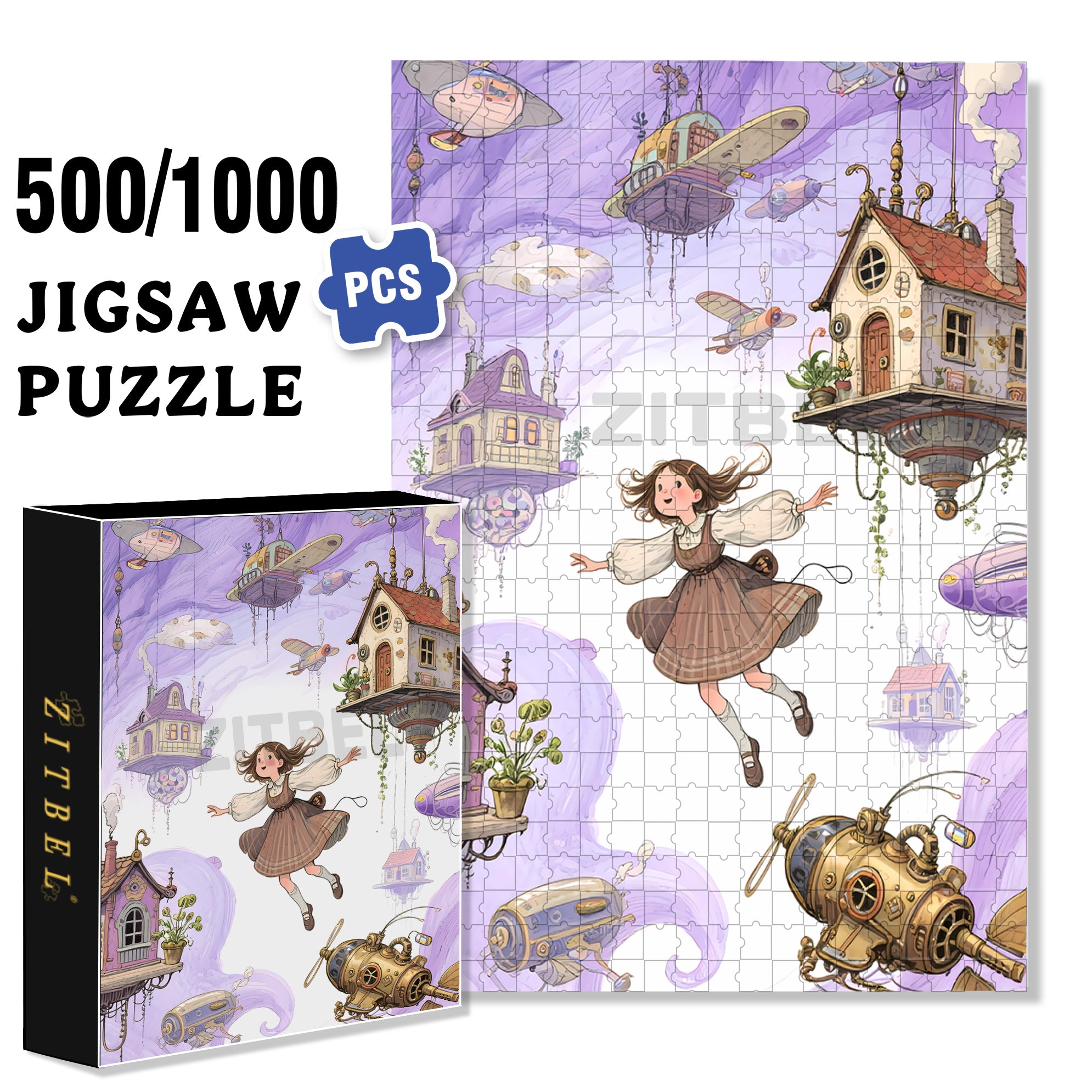 Dream 500pcs/1000pcs Jigsaw Puzzle, Scratch-Resistant, Interactive Family Game & Brain-Boosting DIY Decor, Perfect for Halloween, Christmas & New Year Gifts, Family Puzzle Game