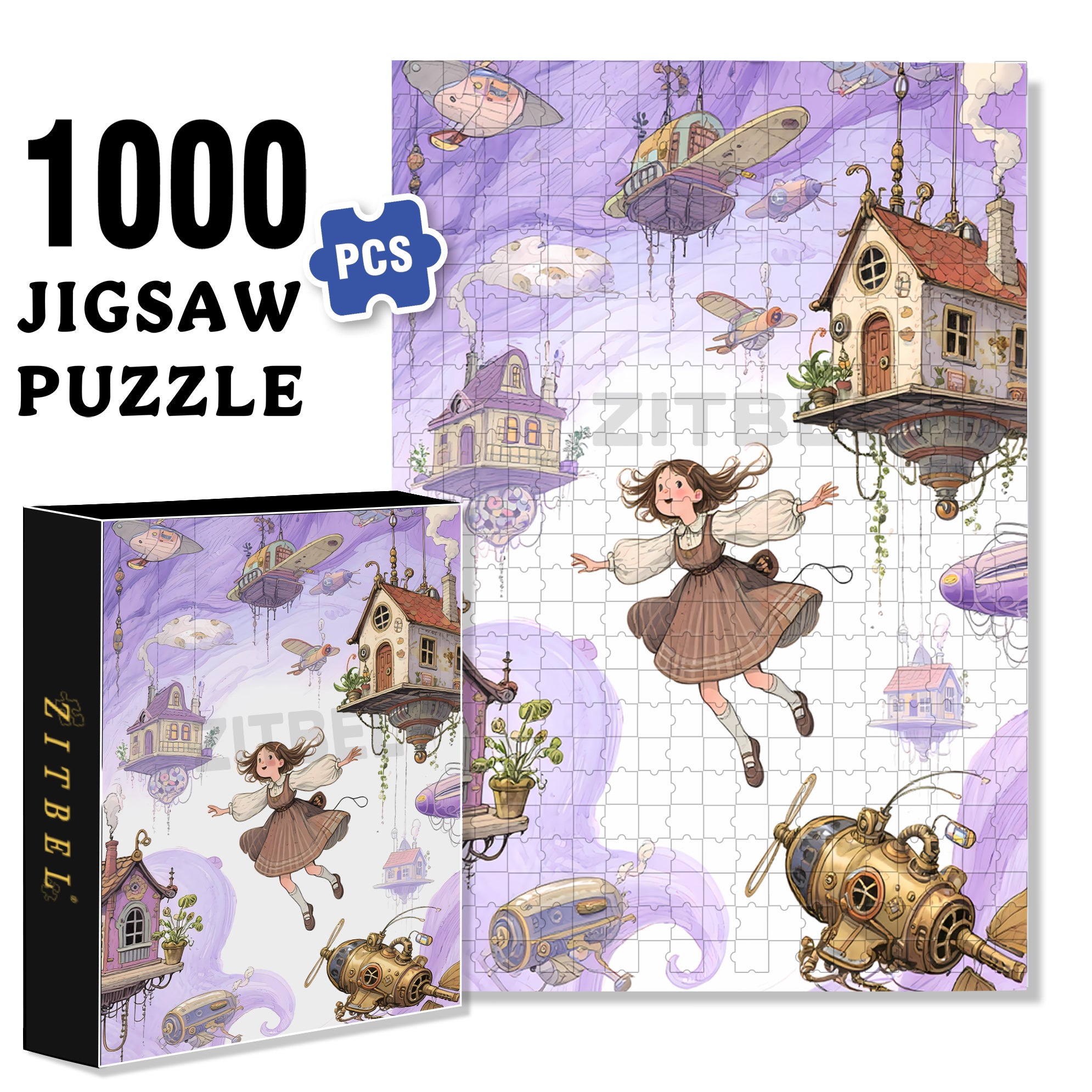 Dream 500pcs/1000pcs Jigsaw Puzzle, Scratch-Resistant, Interactive Family Game & Brain-Boosting DIY Decor, Perfect for Halloween, Christmas & New Year Gifts, Family Puzzle Game