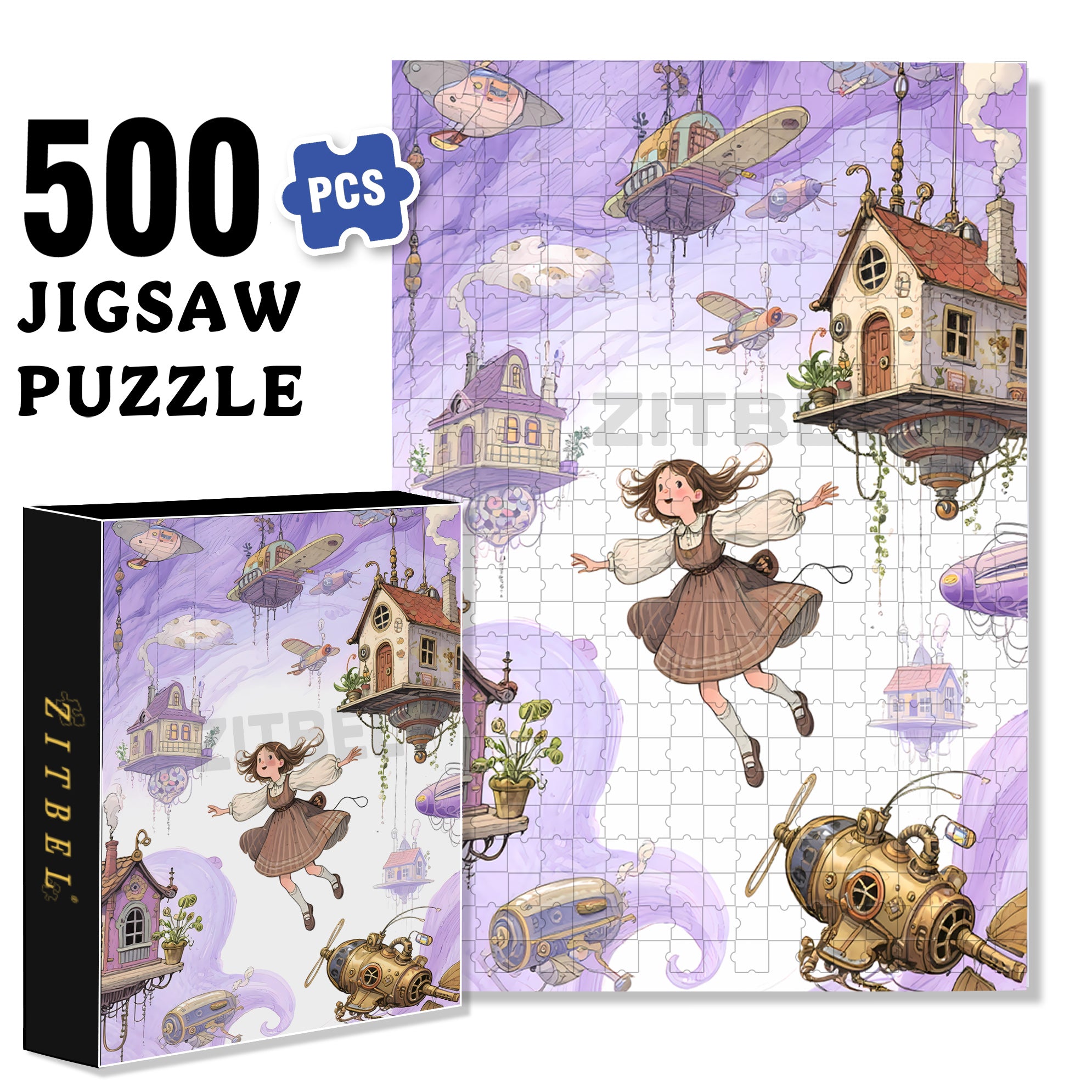 Dream 500pcs/1000pcs Jigsaw Puzzle, Scratch-Resistant, Interactive Family Game & Brain-Boosting DIY Decor, Perfect for Halloween, Christmas & New Year Gifts, Family Puzzle Game