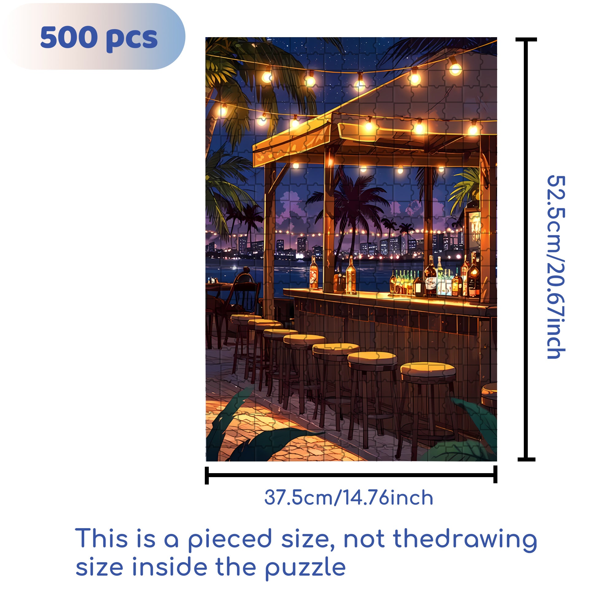 Drink Night Brasil 500pcs/1000pcs Jigsaw Puzzle, Scratch-Resistant, Interactive Family Game & Brain-Boosting DIY Decor, Perfect for Halloween, Christmas & New Year Gifts, Family Puzzle Game