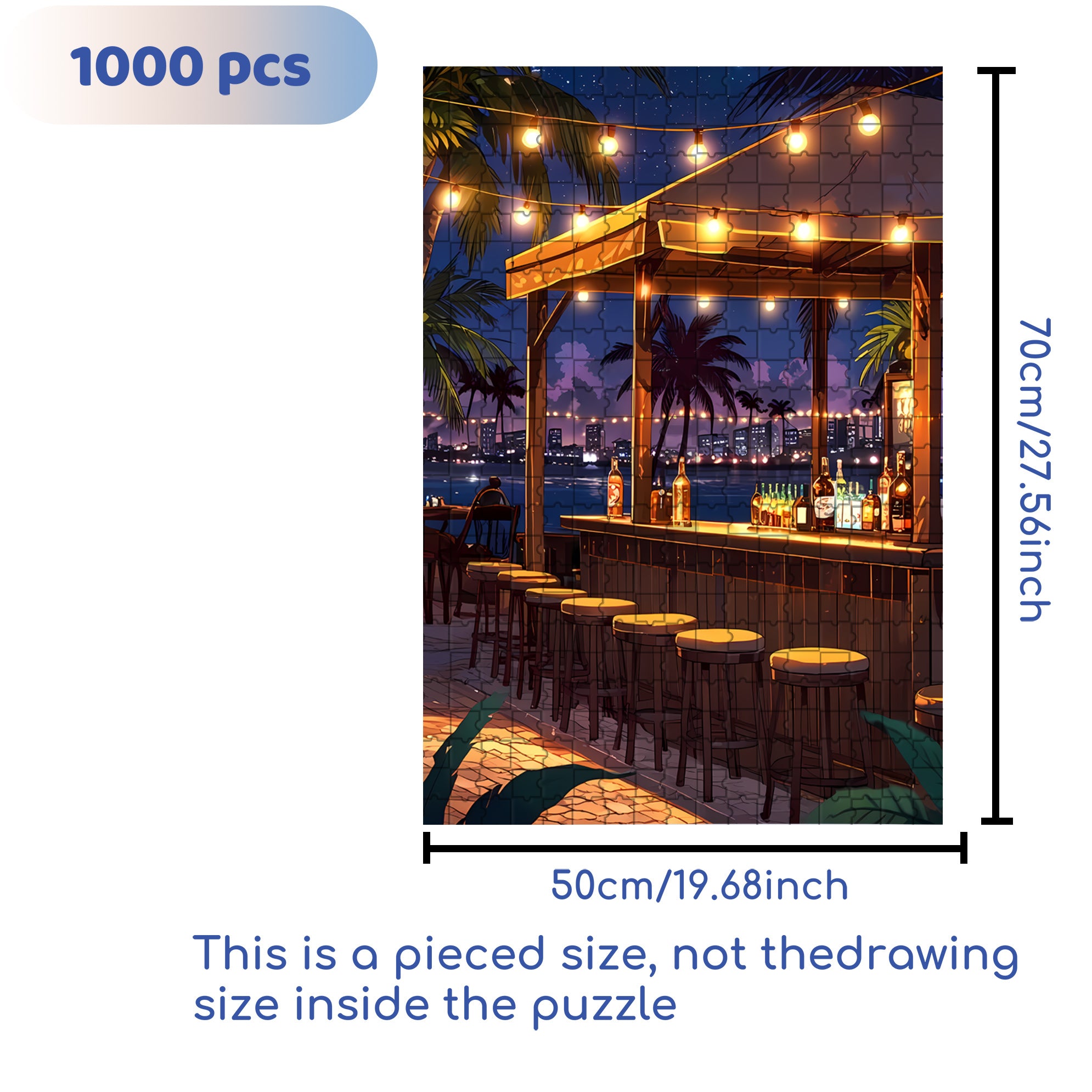 Drink Night Brasil 500pcs/1000pcs Jigsaw Puzzle, Scratch-Resistant, Interactive Family Game & Brain-Boosting DIY Decor, Perfect for Halloween, Christmas & New Year Gifts, Family Puzzle Game