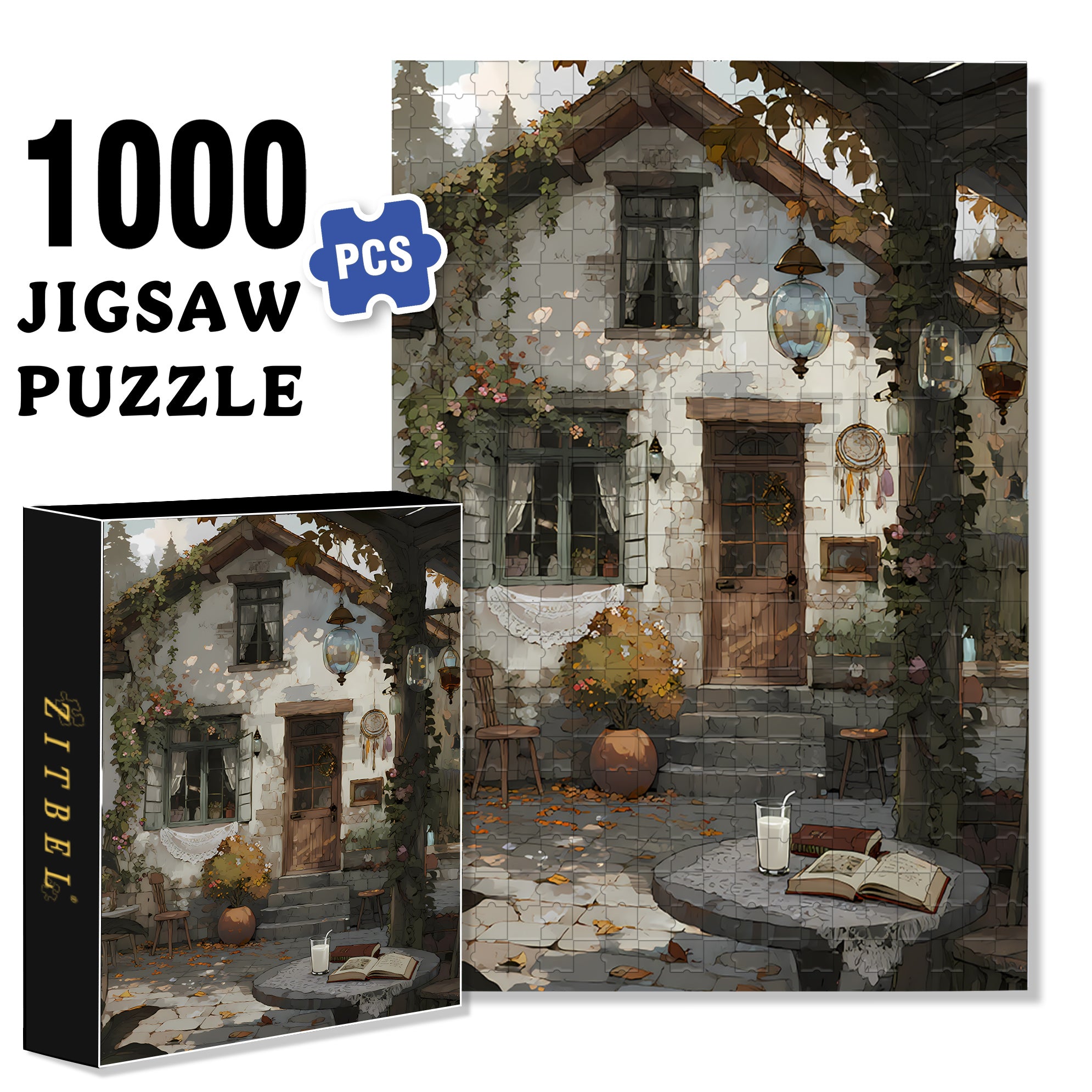 Fallen Leaves 500pcs/1000pcs Jigsaw Puzzle, Scratch-Resistant, Interactive Family Game & Brain-Boosting DIY Decor, Perfect for Halloween, Christmas & New Year Gifts, Family Puzzle Game