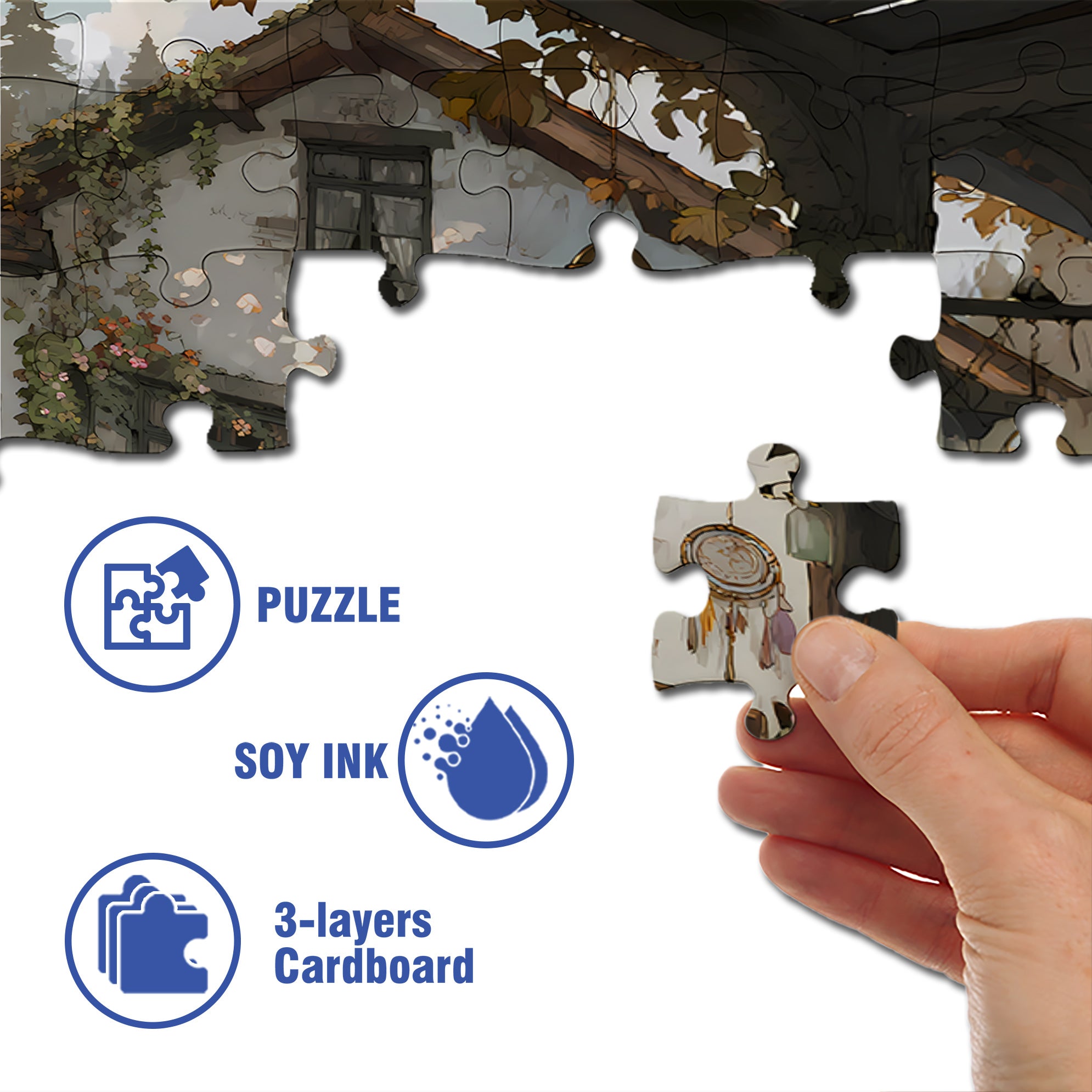 Fallen Leaves 500pcs/1000pcs Jigsaw Puzzle, Scratch-Resistant, Interactive Family Game & Brain-Boosting DIY Decor, Perfect for Halloween, Christmas & New Year Gifts, Family Puzzle Game