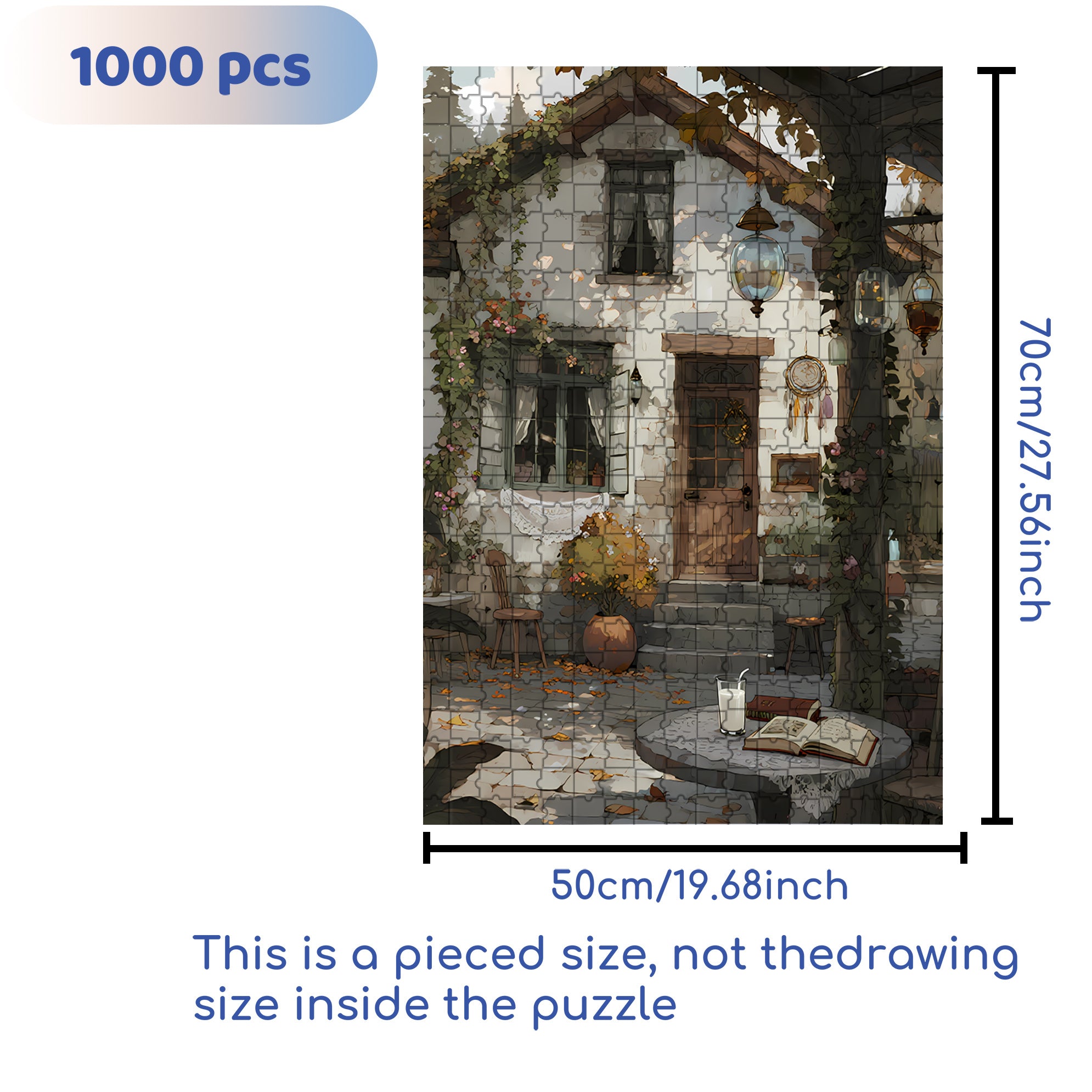 Fallen Leaves 500pcs/1000pcs Jigsaw Puzzle, Scratch-Resistant, Interactive Family Game & Brain-Boosting DIY Decor, Perfect for Halloween, Christmas & New Year Gifts, Family Puzzle Game