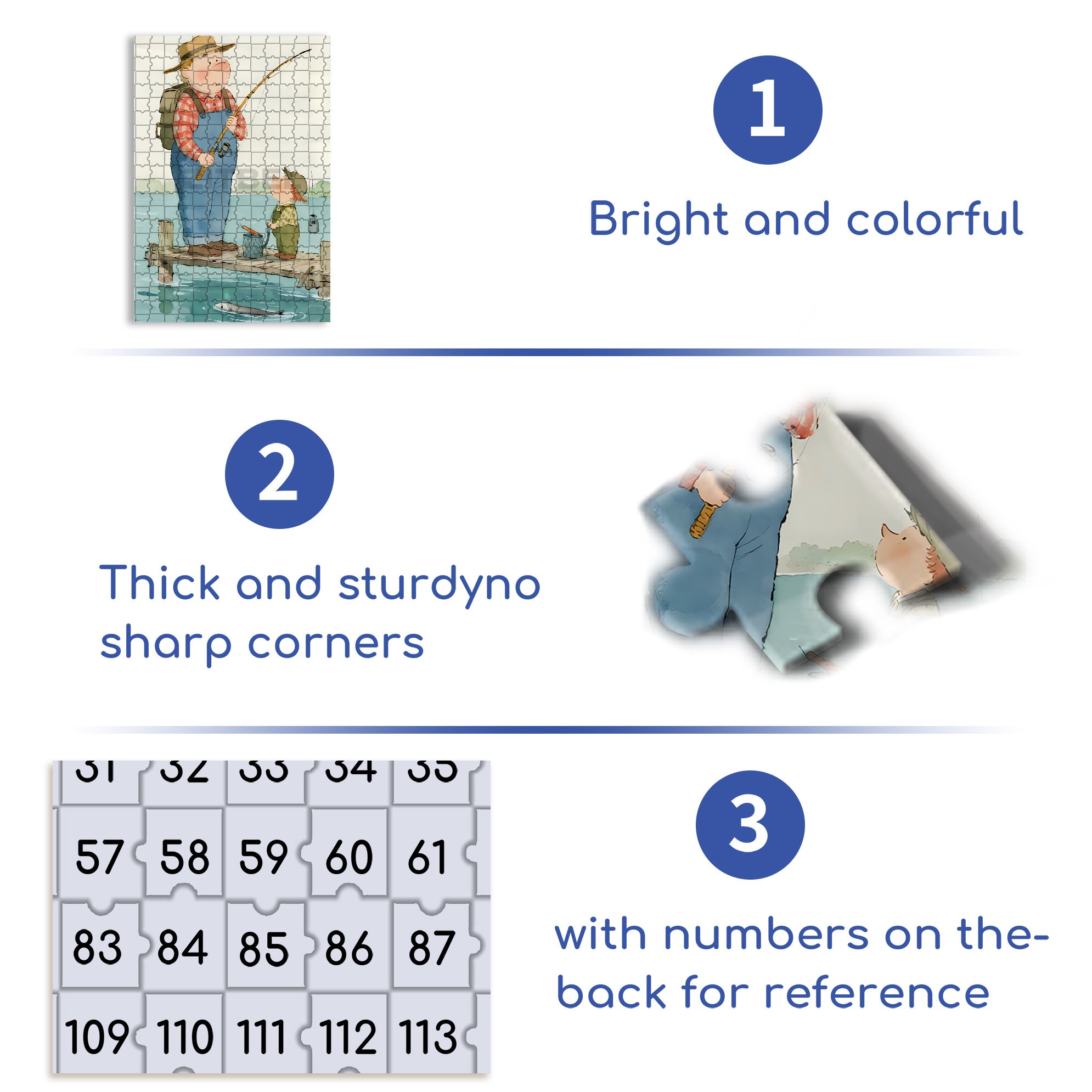Fishing with Dad 500pcs/1000pcs Jigsaw Puzzle, Scratch-Resistant, Interactive Family Game & Brain-Boosting DIY Decor, Perfect for Halloween, Christmas & New Year Gifts, Family Puzzle Game
