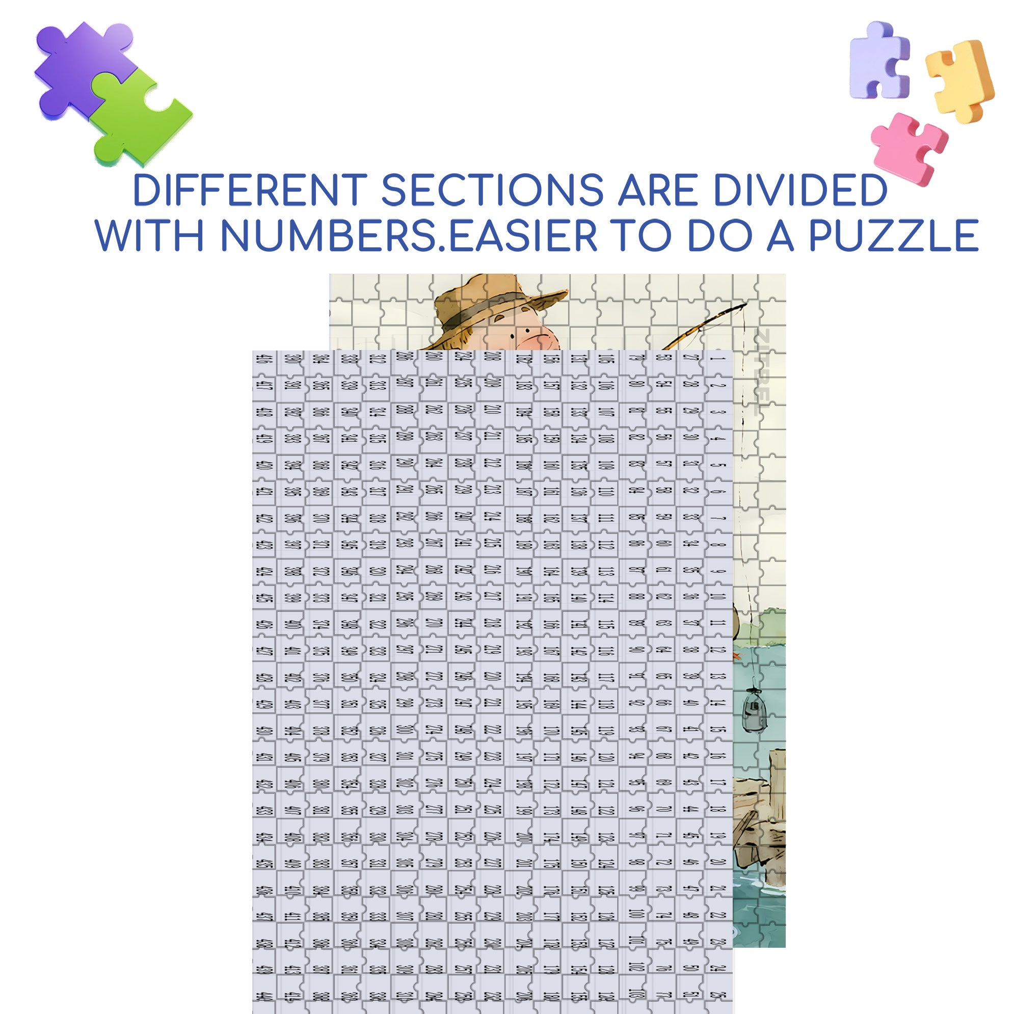 Fishing with Dad 500pcs/1000pcs Jigsaw Puzzle, Scratch-Resistant, Interactive Family Game & Brain-Boosting DIY Decor, Perfect for Halloween, Christmas & New Year Gifts, Family Puzzle Game