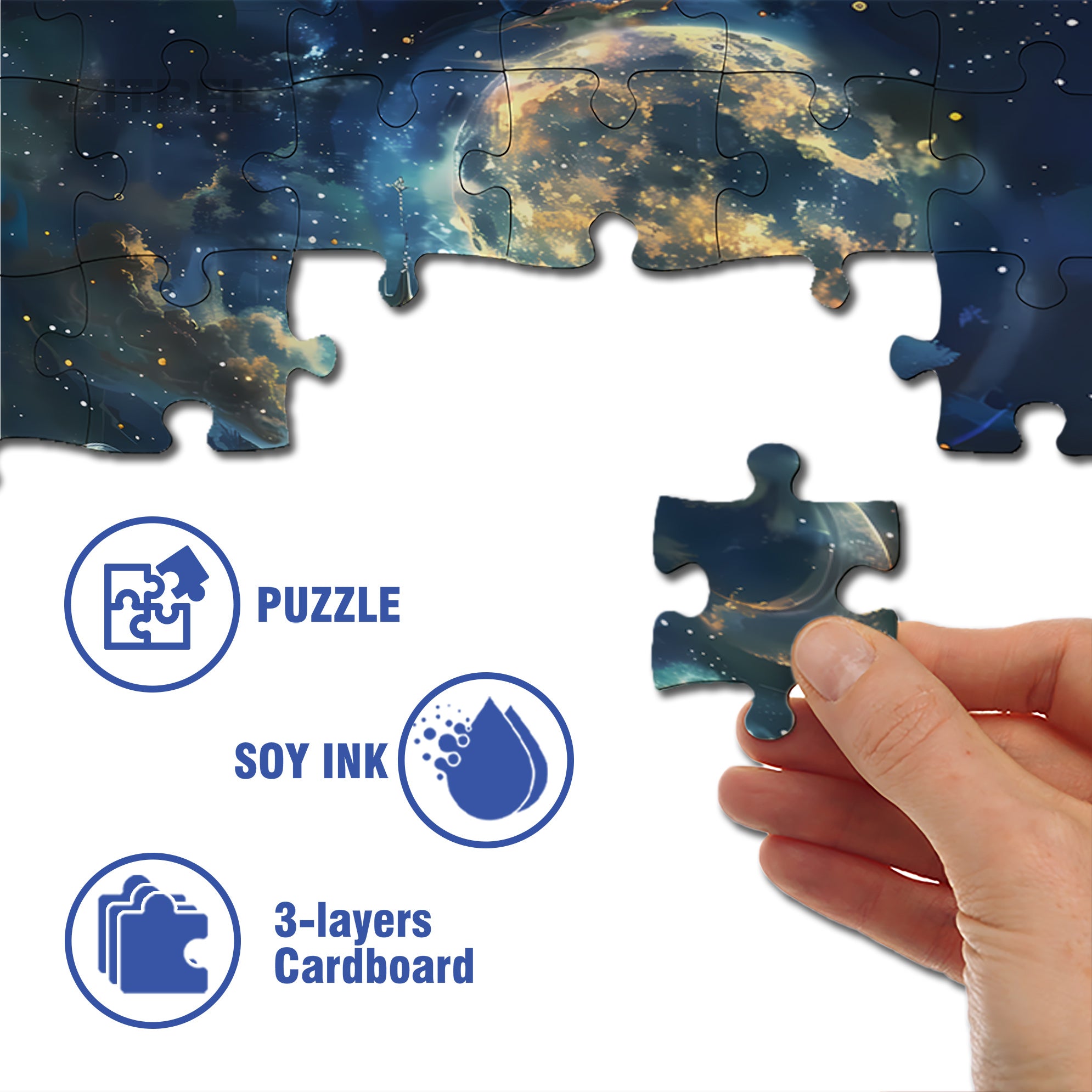 Full Moon 500pcs/1000pcs Jigsaw Puzzle, Scratch-Resistant, Interactive Family Game & Brain-Boosting DIY Decor, Perfect for Halloween, Christmas & New Year Gifts, Family Puzzle Game