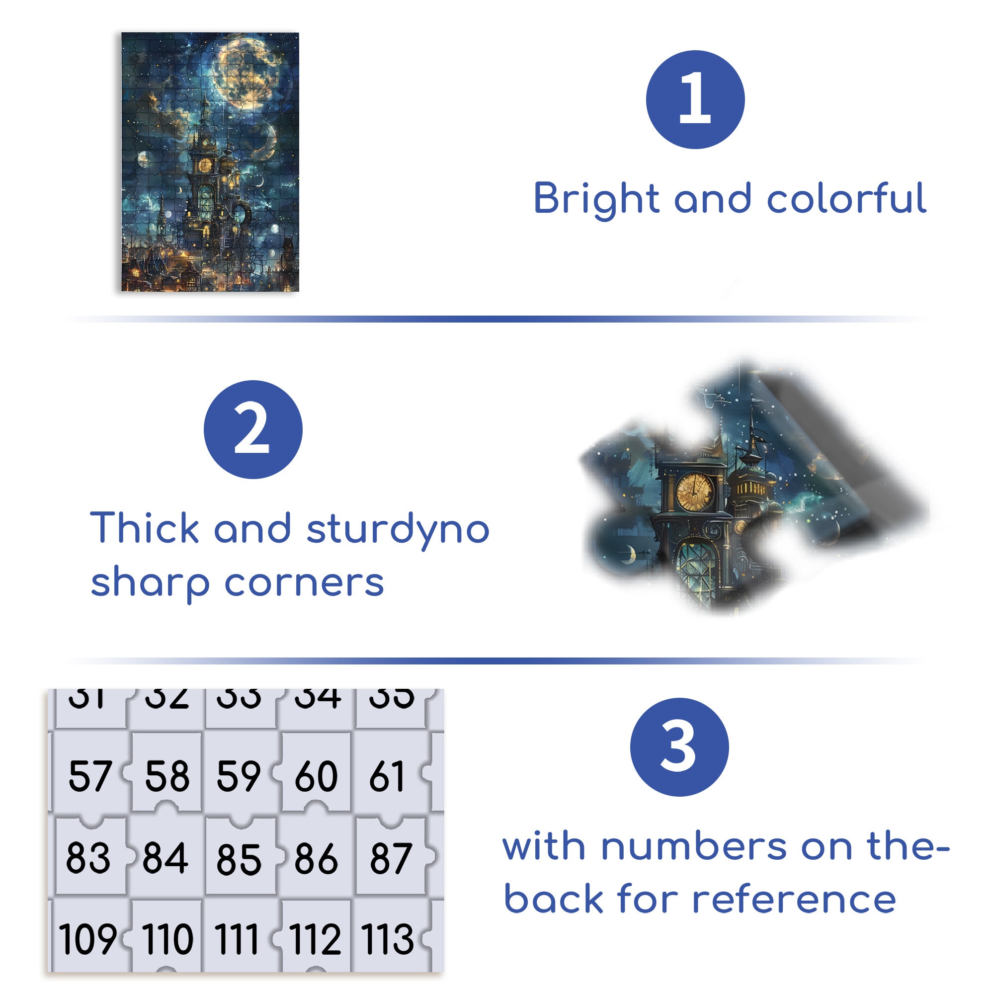 Full Moon 500pcs/1000pcs Jigsaw Puzzle, Scratch-Resistant, Interactive Family Game & Brain-Boosting DIY Decor, Perfect for Halloween, Christmas & New Year Gifts, Family Puzzle Game