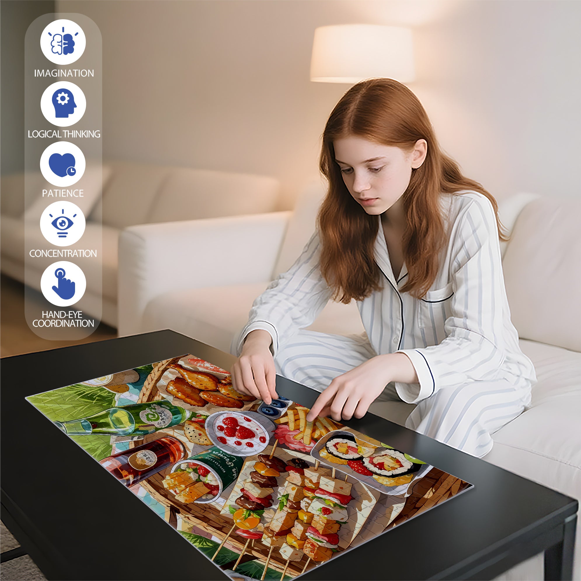Gathering 500pcs/1000pcs Jigsaw Puzzle, Scratch-Resistant, Interactive Family Game & Brain-Boosting DIY Decor, Perfect for Halloween, Christmas & New Year Gifts, Family Puzzle Game