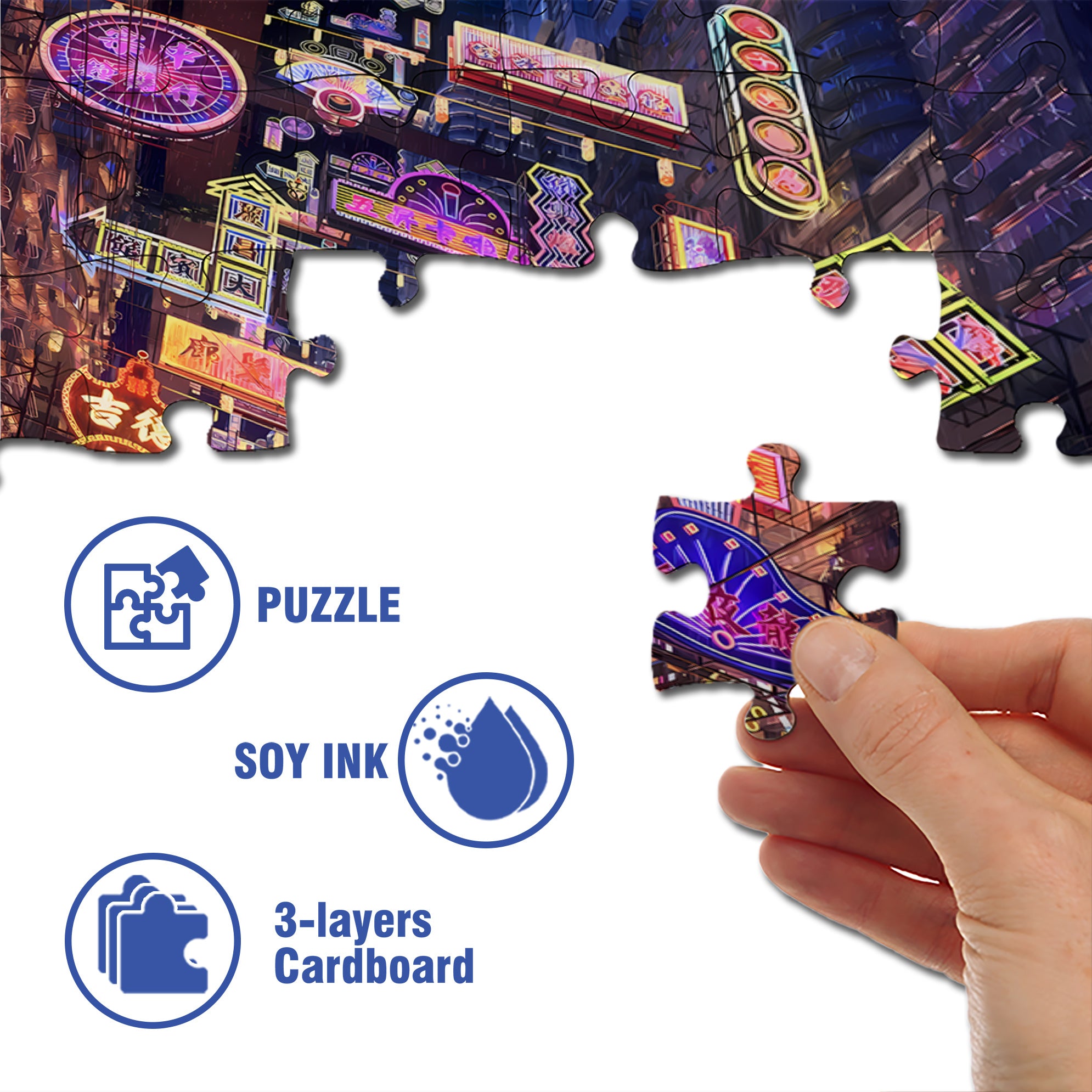 HongKong 500pcs/1000pcs Jigsaw Puzzle, Scratch-Resistant, Interactive Family Game & Brain-Boosting DIY Decor, Perfect for Halloween, Christmas & New Year Gifts, Family Puzzle Game