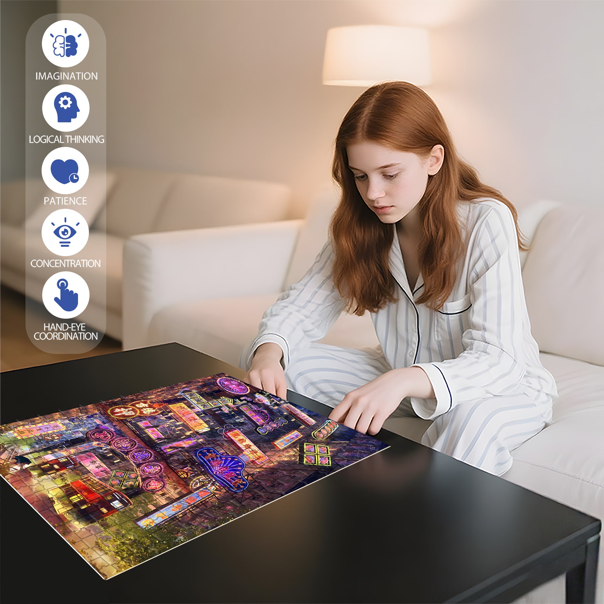 HongKong 500pcs/1000pcs Jigsaw Puzzle, Scratch-Resistant, Interactive Family Game & Brain-Boosting DIY Decor, Perfect for Halloween, Christmas & New Year Gifts, Family Puzzle Game