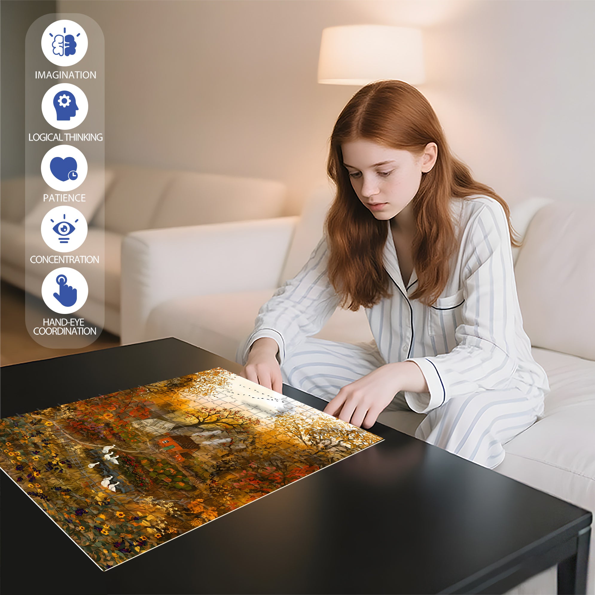 Idyllic Scenery 500pcs/1000pcs Jigsaw Puzzle, Scratch-Resistant, Interactive Family Game & Brain-Boosting DIY Decor, Perfect for Halloween, Christmas & New Year Gifts, Family Puzzle Game