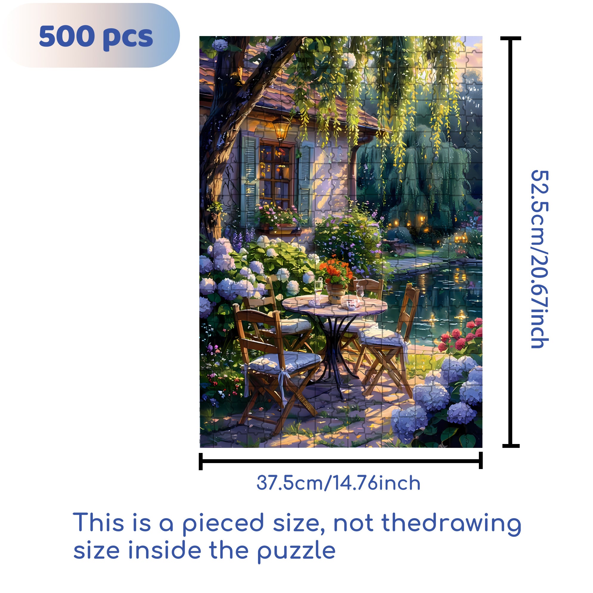 Lakeside 500pcs/1000pcs Jigsaw Puzzle, Scratch-Resistant, Interactive Family Game & Brain-Boosting DIY Decor, Perfect for Halloween, Christmas & New Year Gifts, Family Puzzle Game