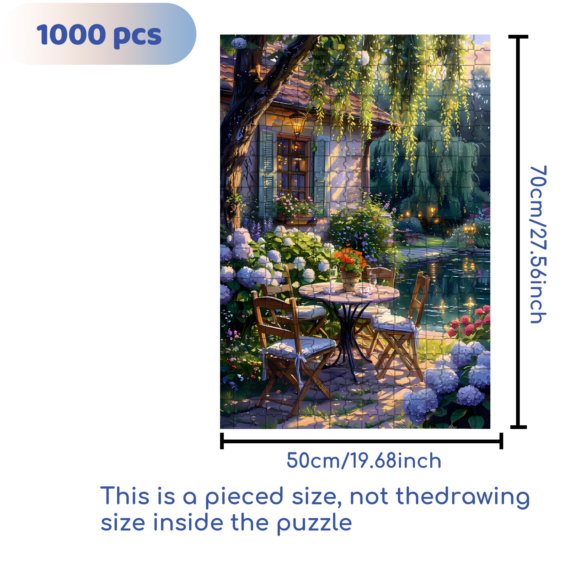 Lakeside 500pcs/1000pcs Jigsaw Puzzle, Scratch-Resistant, Interactive Family Game & Brain-Boosting DIY Decor, Perfect for Halloween, Christmas & New Year Gifts, Family Puzzle Game