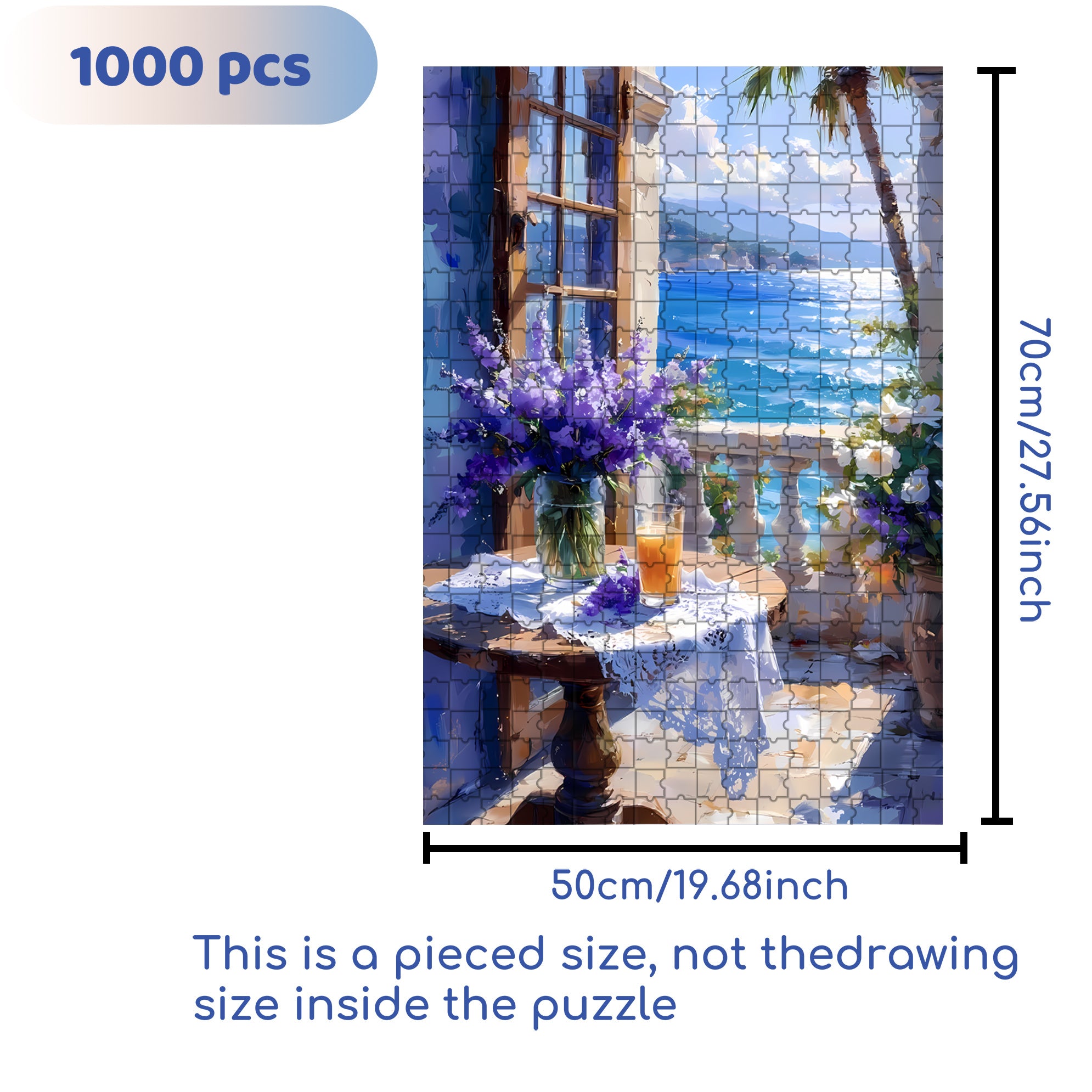 Lavender 500pcs/1000pcs Jigsaw Puzzle, Scratch-Resistant, Interactive Family Game & Brain-Boosting DIY Decor, Perfect for Halloween, Christmas & New Year Gifts, Family Puzzle Game