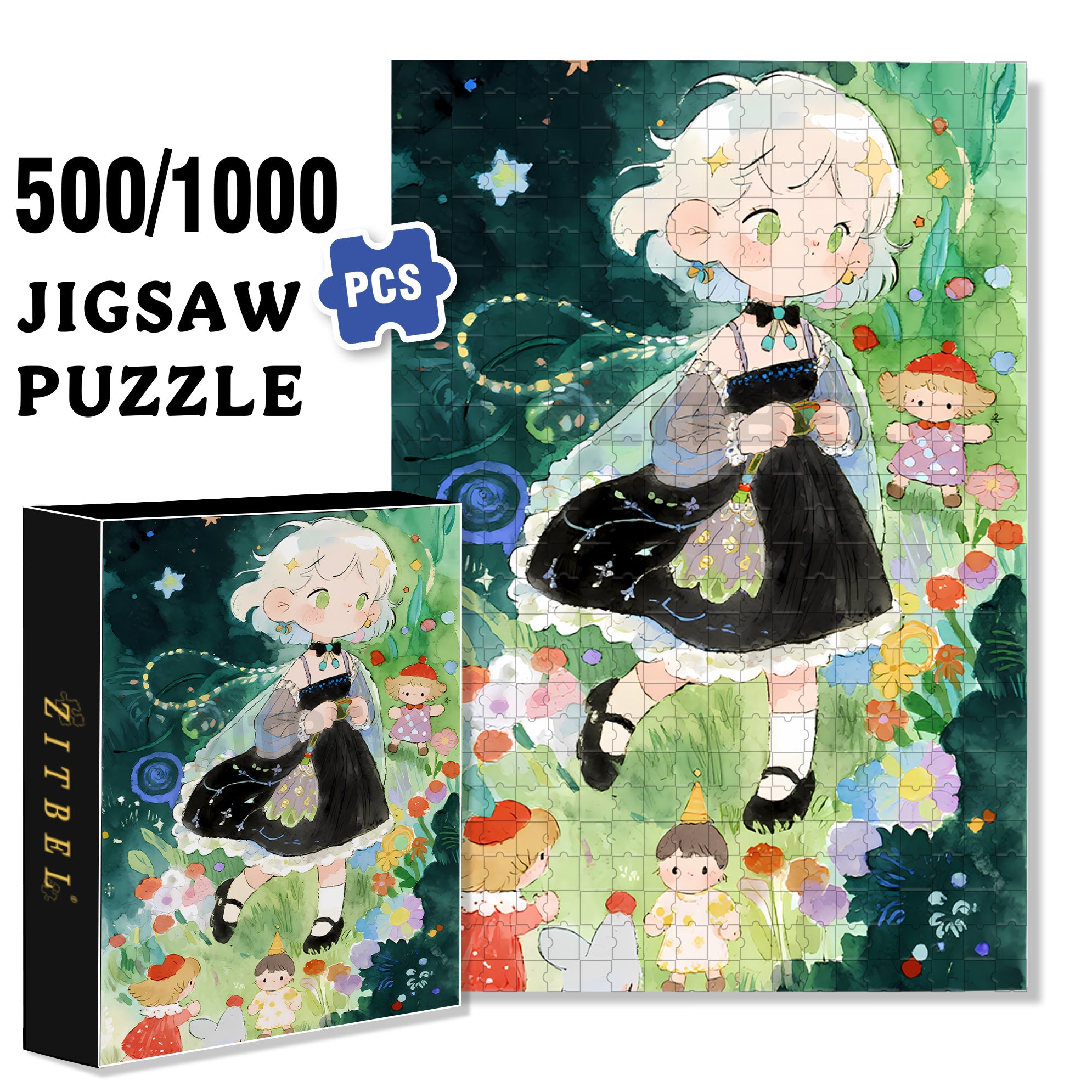 Let's Play Together 500pcs/1000pcs Jigsaw Puzzle, Scratch-Resistant, Interactive Family Game & Brain-Boosting DIY Decor, Perfect for Halloween, Christmas & New Year Gifts, Family Puzzle Game