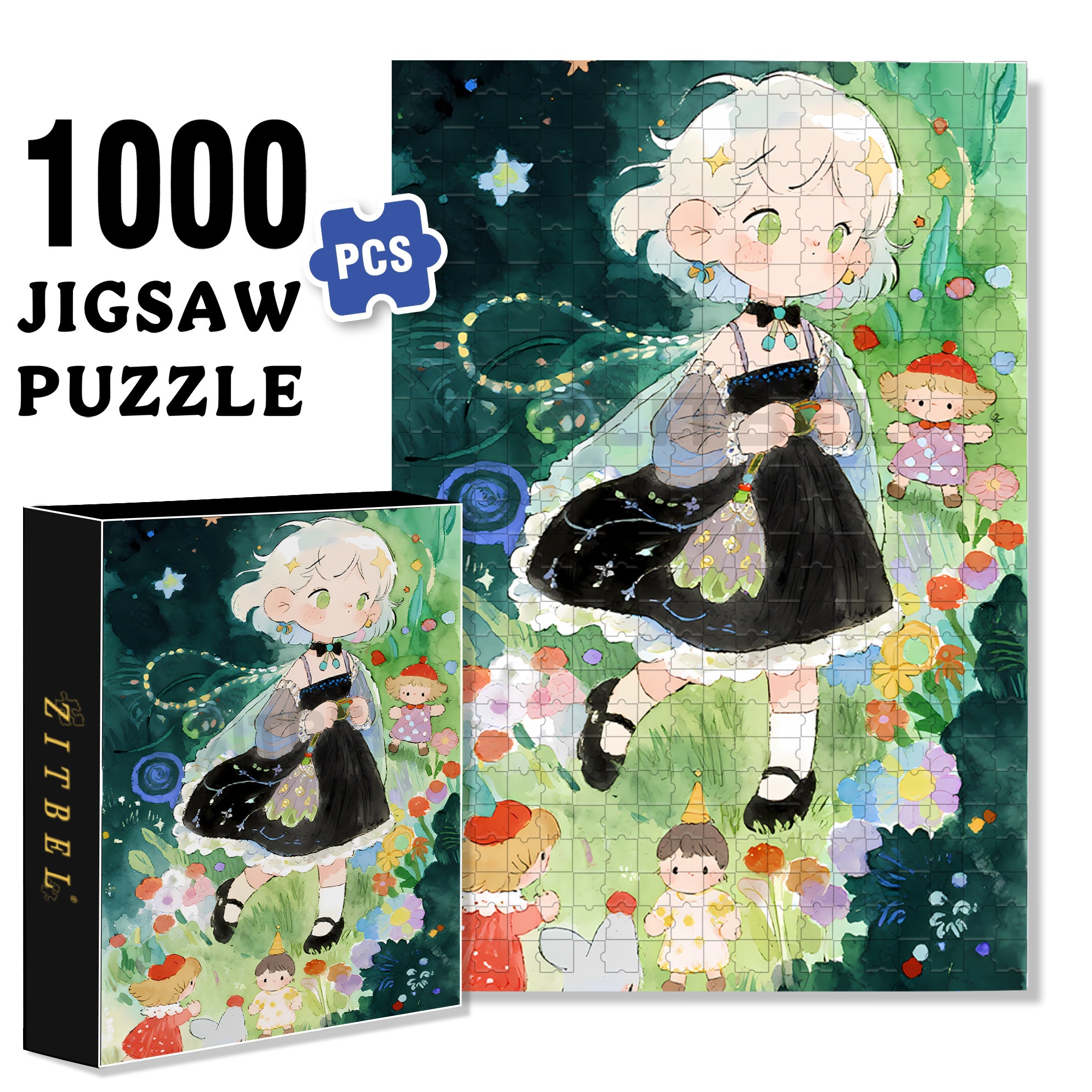 Let's Play Together 500pcs/1000pcs Jigsaw Puzzle, Scratch-Resistant, Interactive Family Game & Brain-Boosting DIY Decor, Perfect for Halloween, Christmas & New Year Gifts, Family Puzzle Game