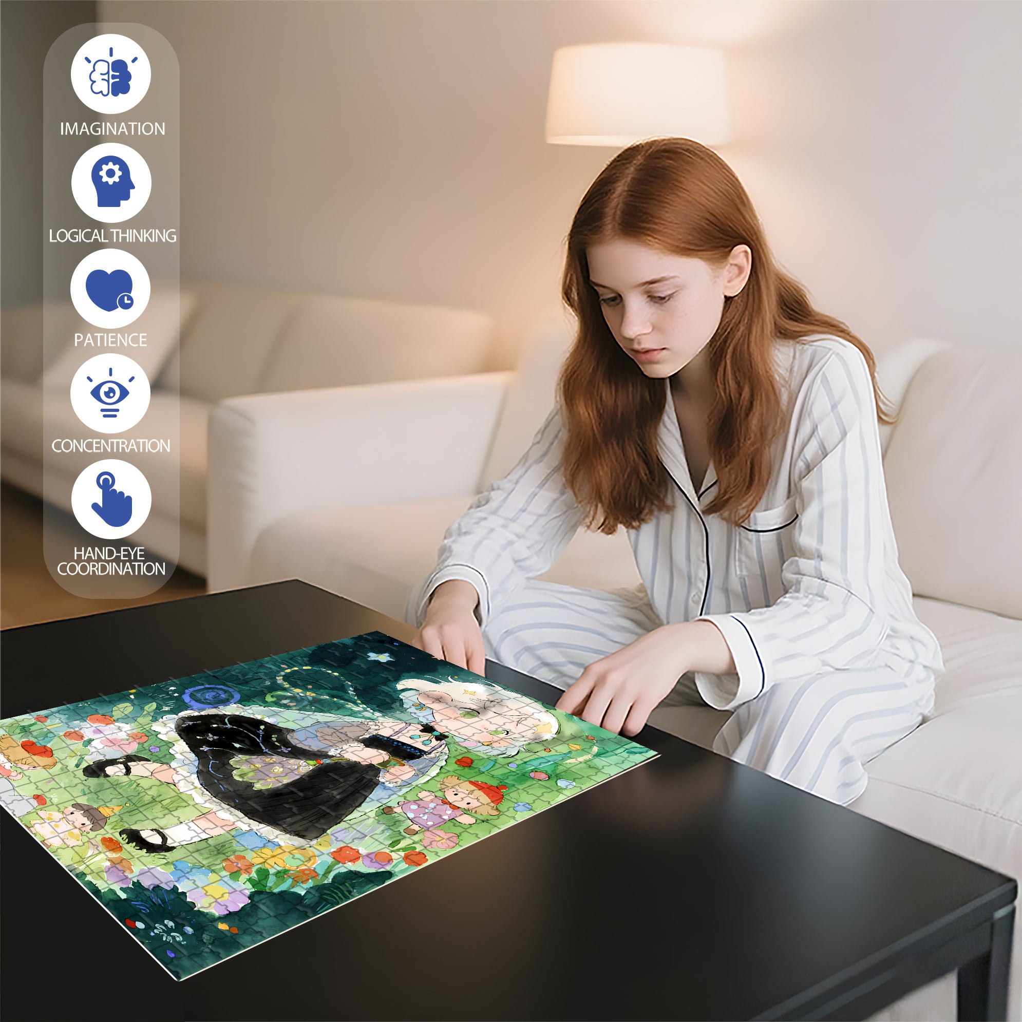 Let's Play Together 500pcs/1000pcs Jigsaw Puzzle, Scratch-Resistant, Interactive Family Game & Brain-Boosting DIY Decor, Perfect for Halloween, Christmas & New Year Gifts, Family Puzzle Game