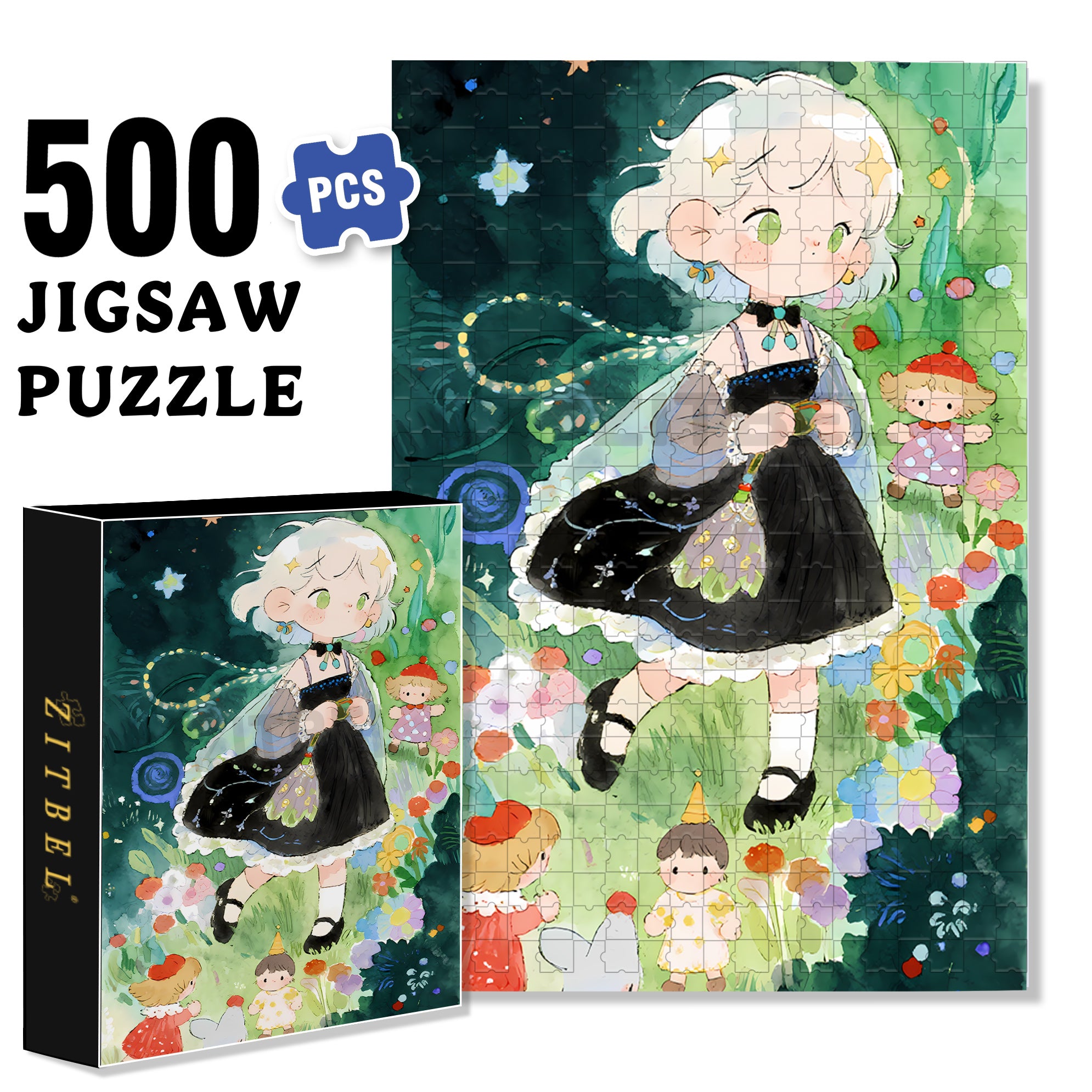 Let's Play Together 500pcs/1000pcs Jigsaw Puzzle, Scratch-Resistant, Interactive Family Game & Brain-Boosting DIY Decor, Perfect for Halloween, Christmas & New Year Gifts, Family Puzzle Game