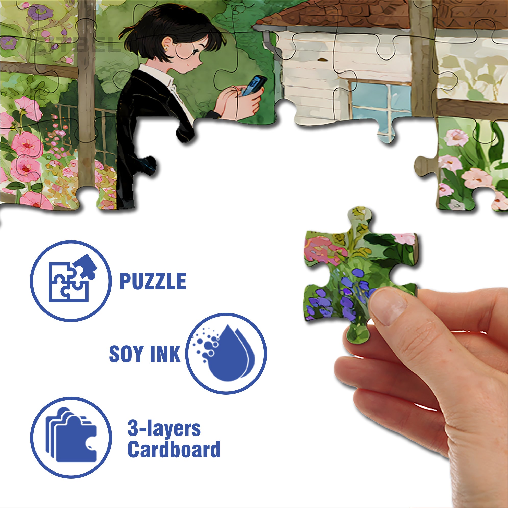 Literary Girl 500pcs/1000pcs Jigsaw Puzzle, Scratch-Resistant, Interactive Family Game & Brain-Boosting DIY Decor, Perfect for Halloween, Christmas & New Year Gifts, Family Puzzle Game