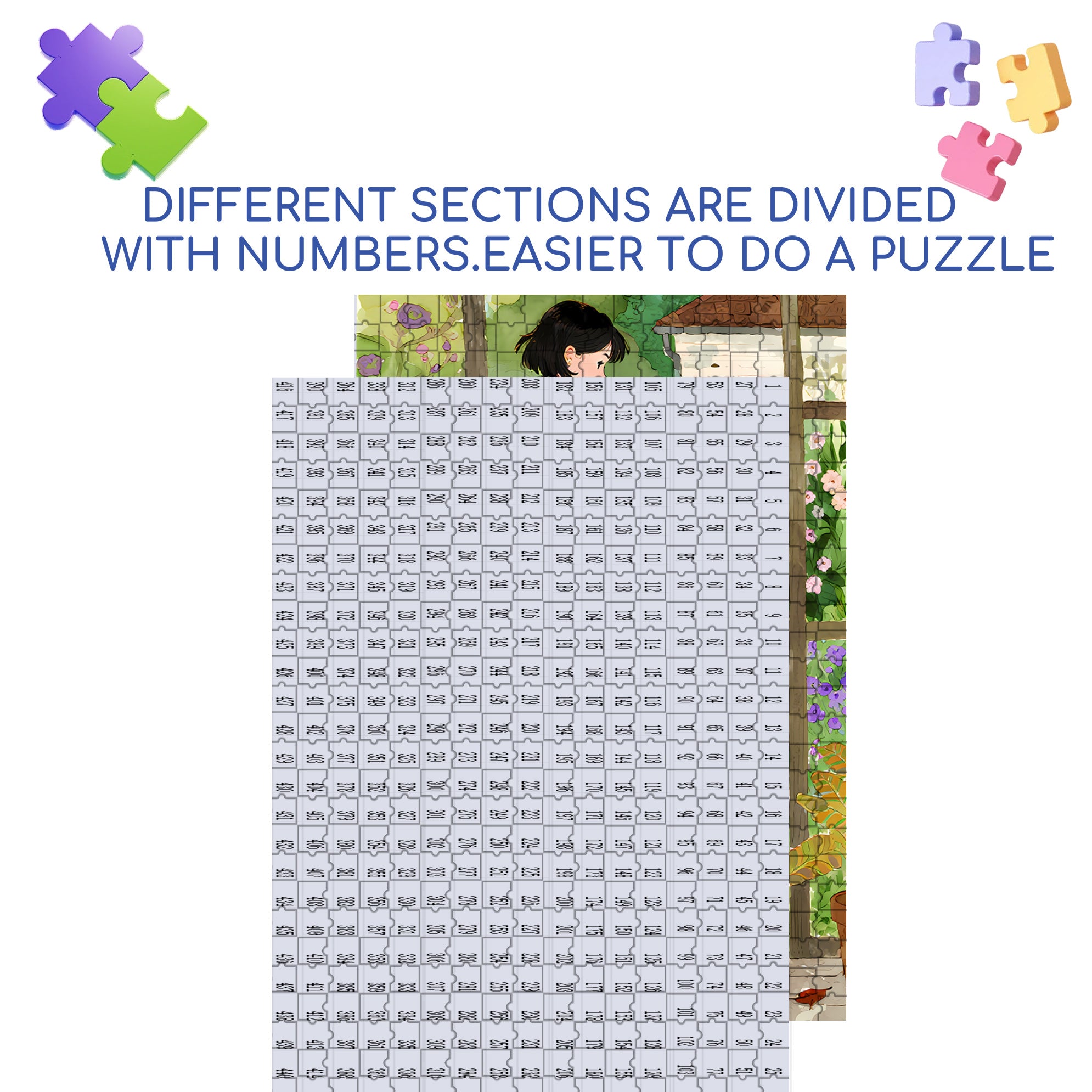 Literary Girl 500pcs/1000pcs Jigsaw Puzzle, Scratch-Resistant, Interactive Family Game & Brain-Boosting DIY Decor, Perfect for Halloween, Christmas & New Year Gifts, Family Puzzle Game