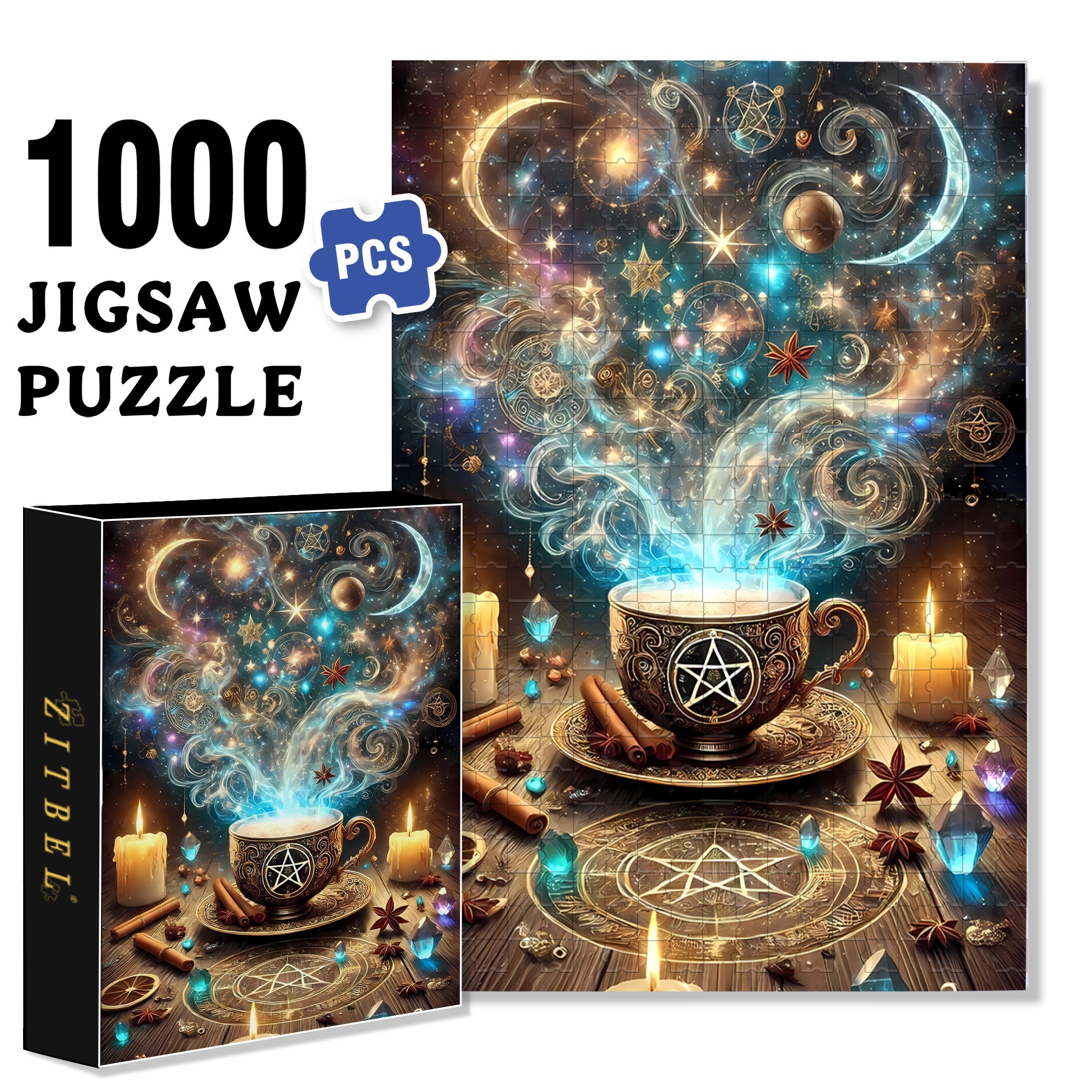 Magic 500pcs/1000pcs Jigsaw Puzzle, Scratch-Resistant, Interactive Family Game & Brain-Boosting DIY Decor, Perfect for Halloween, Christmas & New Year Gifts, Family Puzzle Game