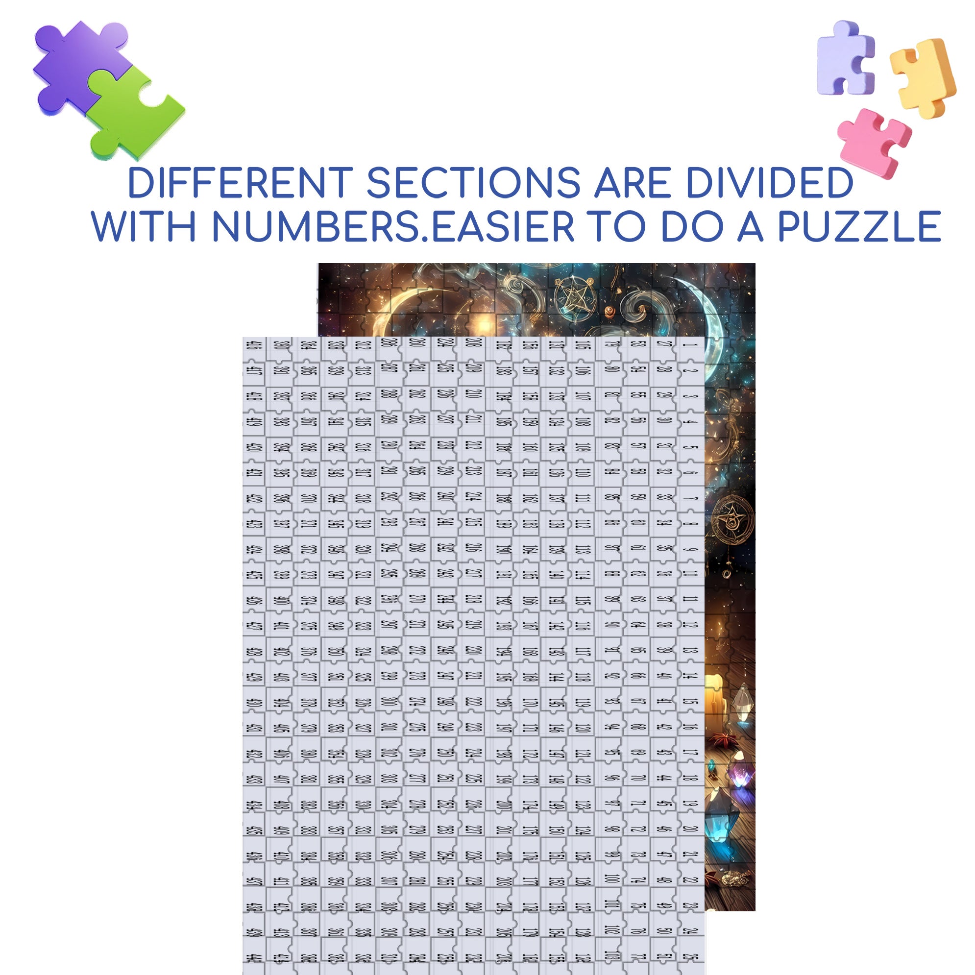 Magic 500pcs/1000pcs Jigsaw Puzzle, Scratch-Resistant, Interactive Family Game & Brain-Boosting DIY Decor, Perfect for Halloween, Christmas & New Year Gifts, Family Puzzle Game