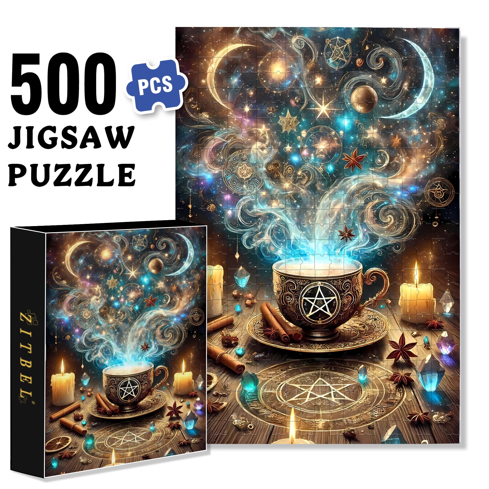 Magic 500pcs/1000pcs Jigsaw Puzzle, Scratch-Resistant, Interactive Family Game & Brain-Boosting DIY Decor, Perfect for Halloween, Christmas & New Year Gifts, Family Puzzle Game