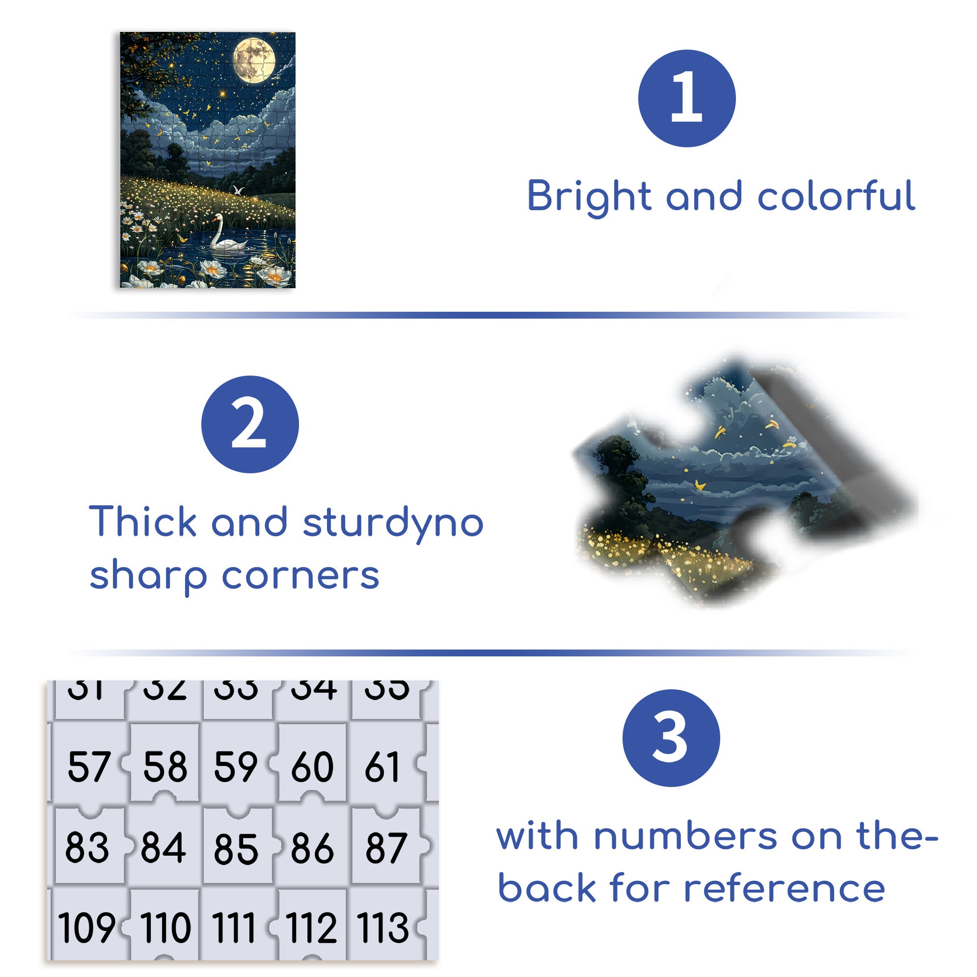 Moonlit Swan 500pcs/1000pcs Jigsaw Puzzle, Scratch-Resistant, Interactive Family Game & Brain-Boosting DIY Decor, Perfect for Halloween, Christmas & New Year Gifts, Family Puzzle Game